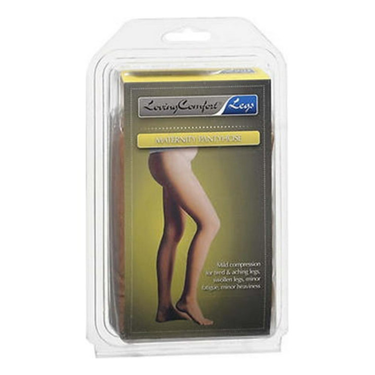 Loving Comfort Stockings Sheer Compression Maternity Pantyhose 20 To 30Mmhg Beige Large