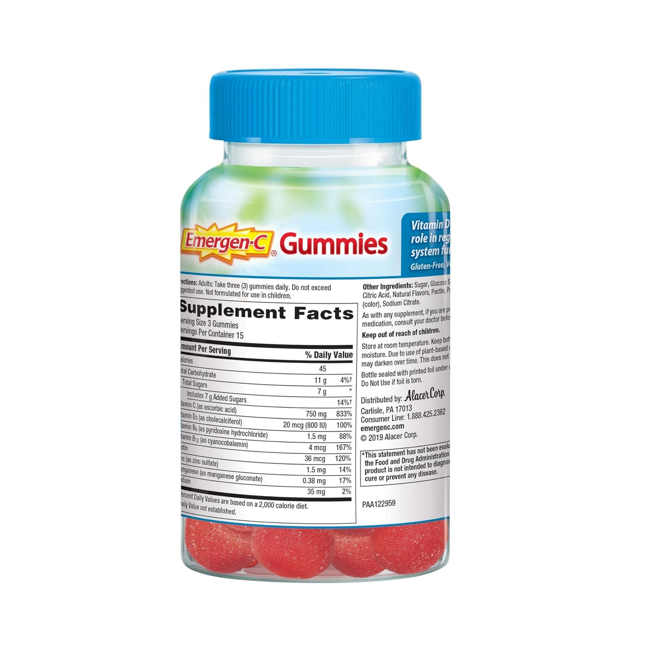 Emergen-C Immune+ With Vitamin D Gummies - Raspberry