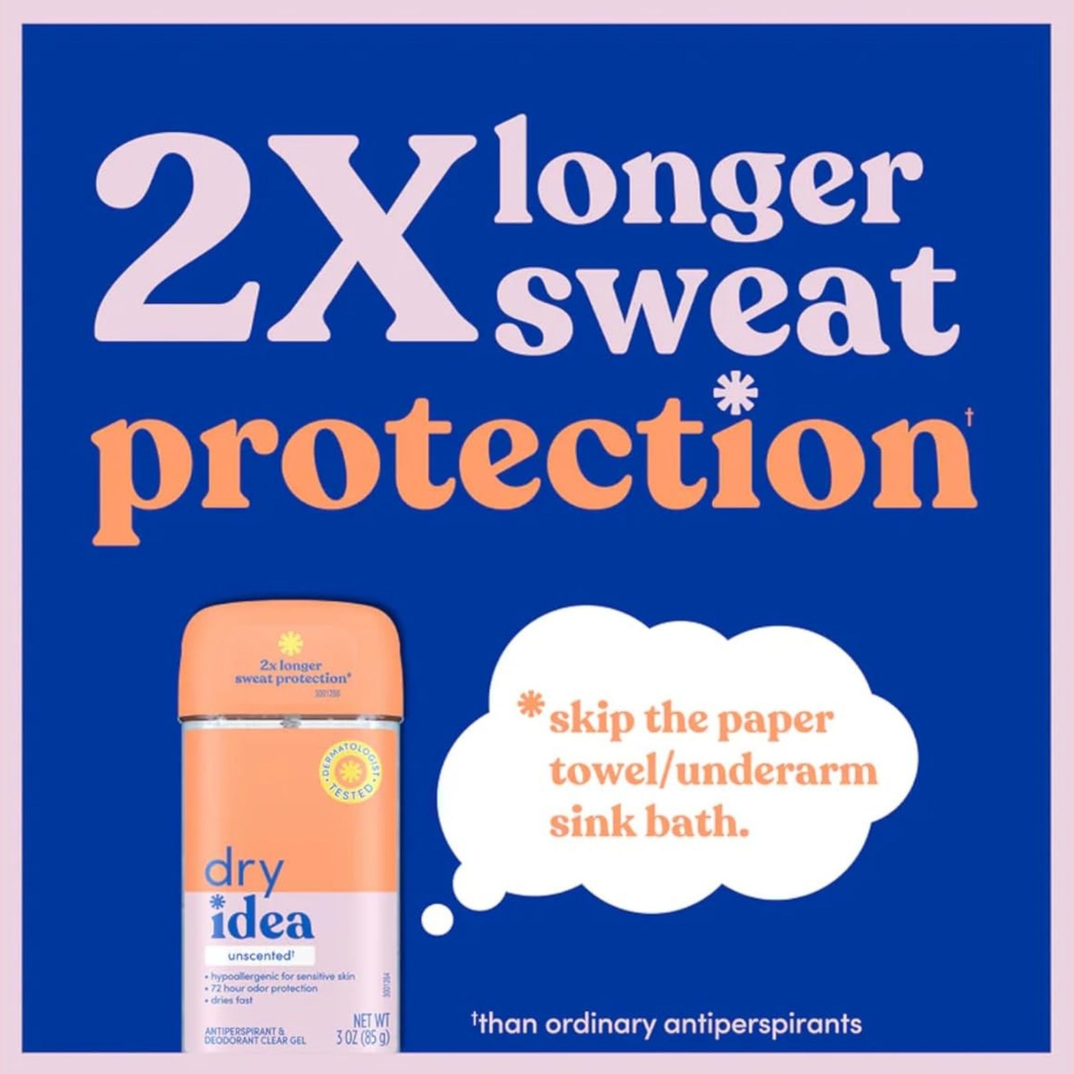 Dry Idea Antiperspirant & Deodorant Clear Gel, Unscented 3 Oz