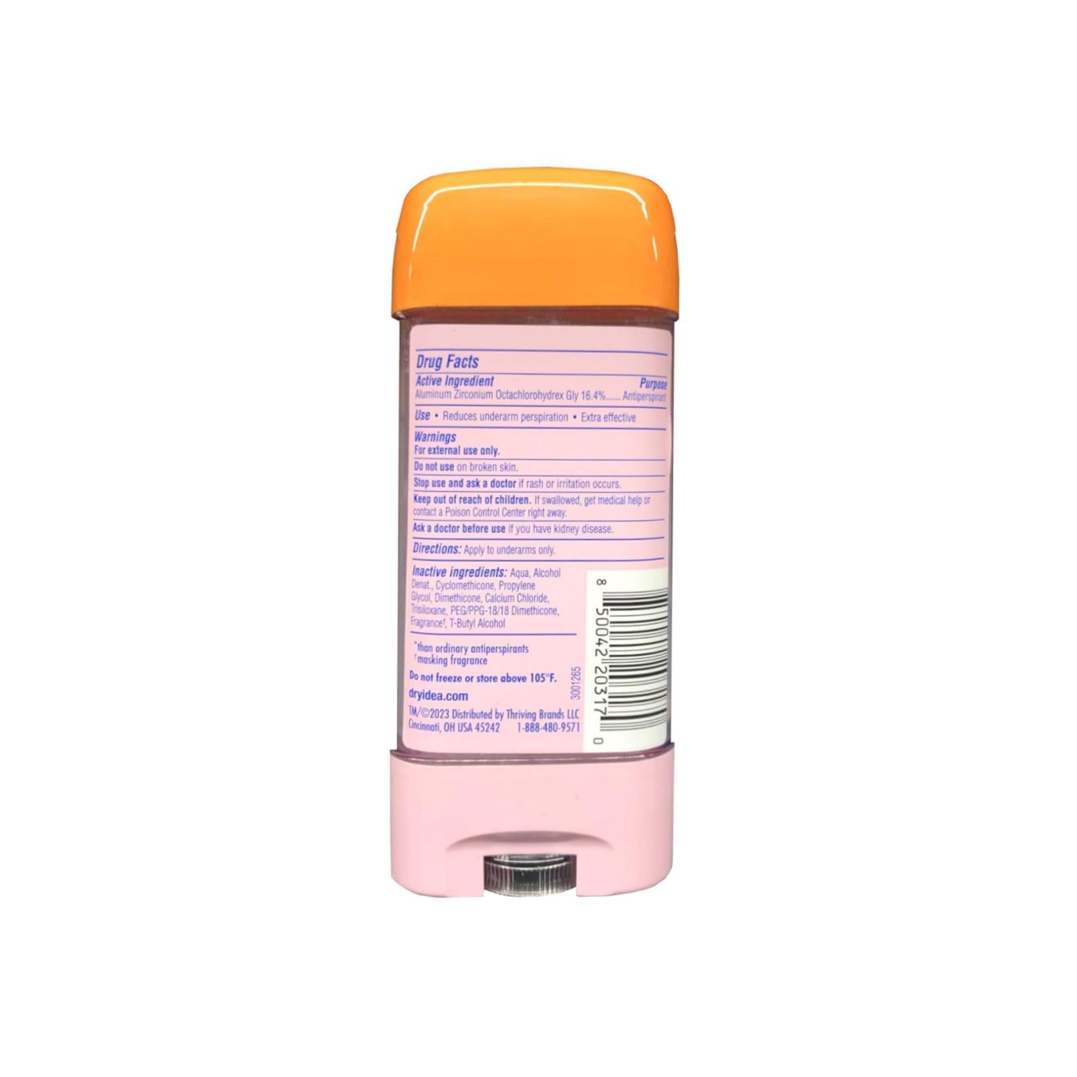 Dry Idea Antiperspirant & Deodorant Clear Gel, Unscented 3 Oz