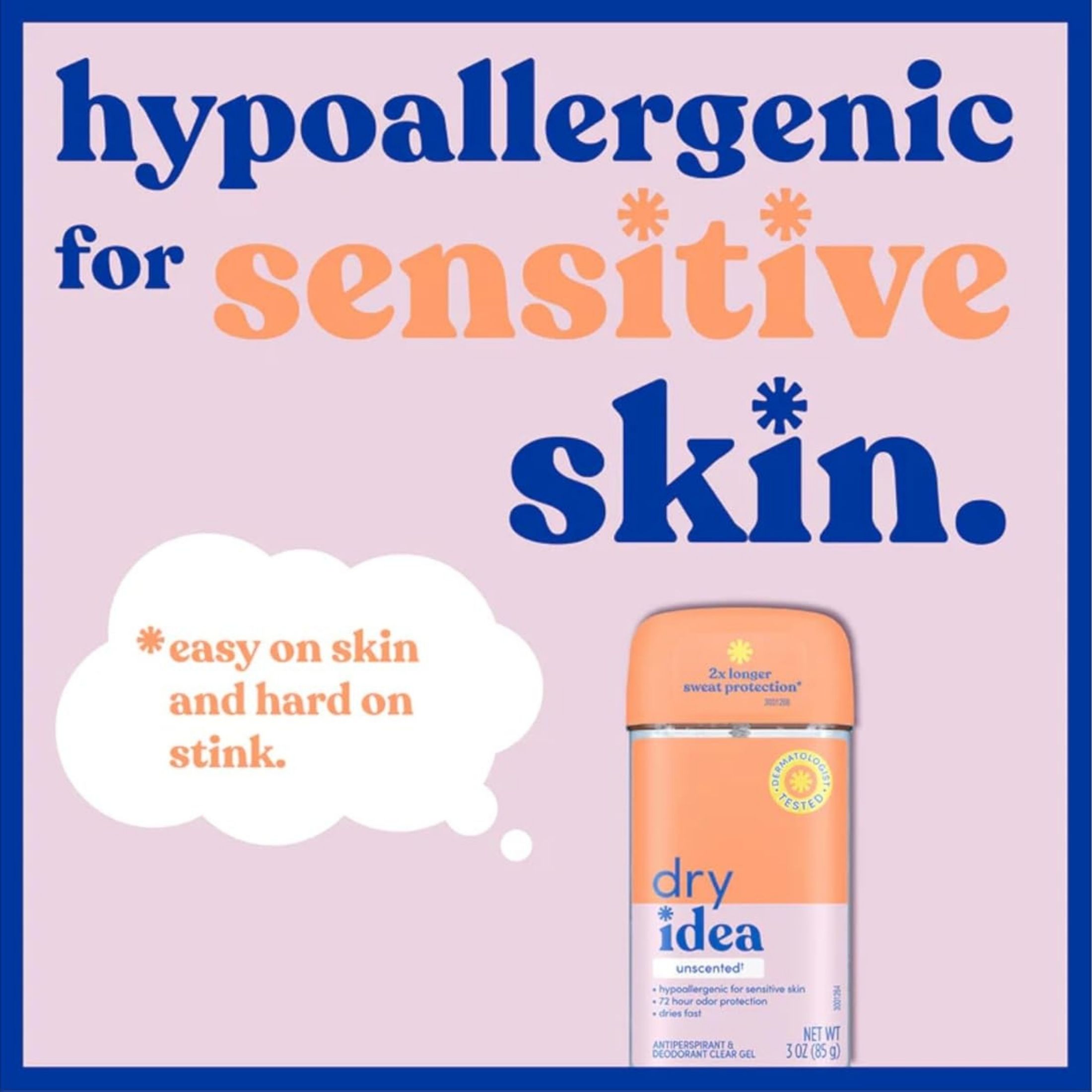 Dry Idea Antiperspirant & Deodorant Clear Gel, Unscented 3 Oz
