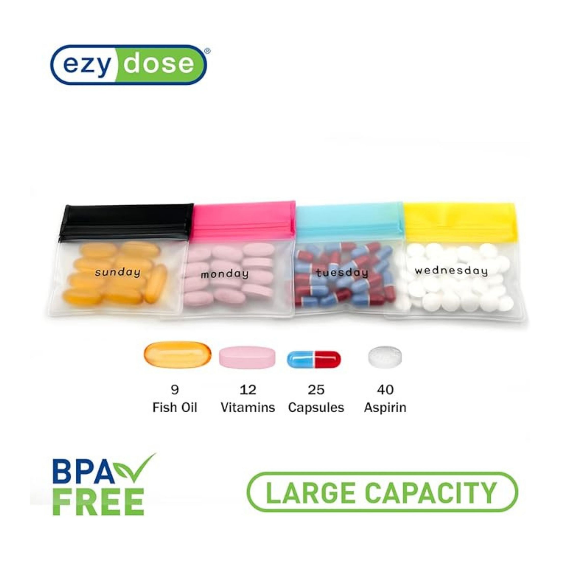EZY Dose Reusable Pill Pouch Set