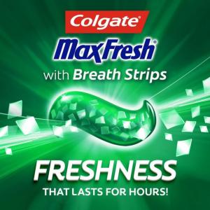 Colgate Max Fresh Whitening Anticavity Fluoride Toothpaste With Breath Strips, Clean Mint