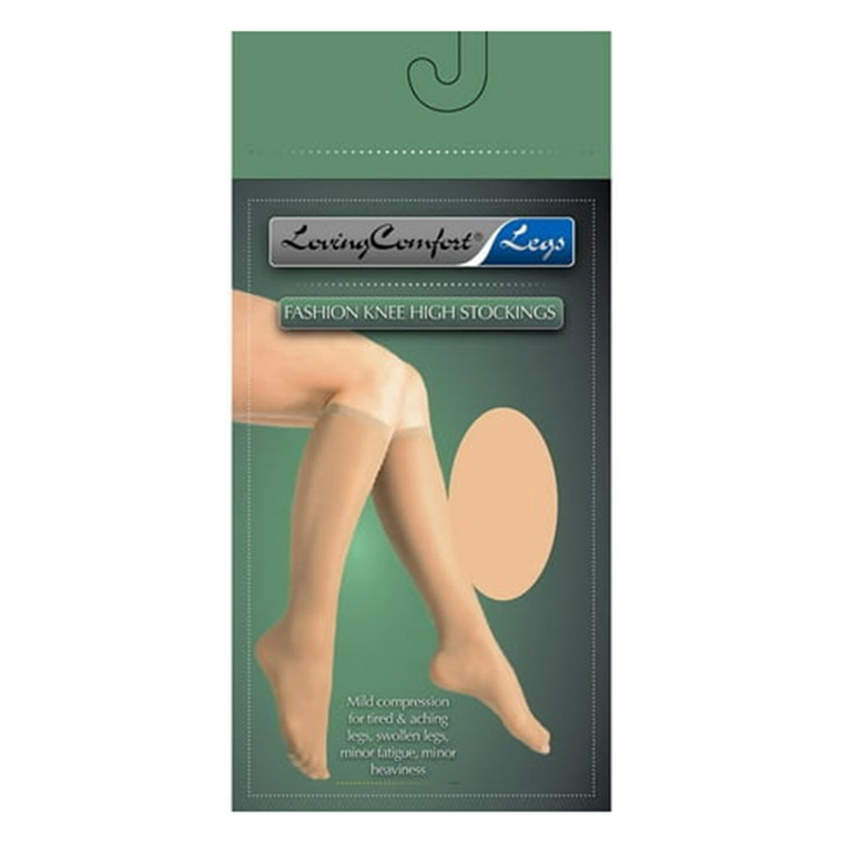 Loving Comfort Fashion Knee High Stockings Medium Sheer Black