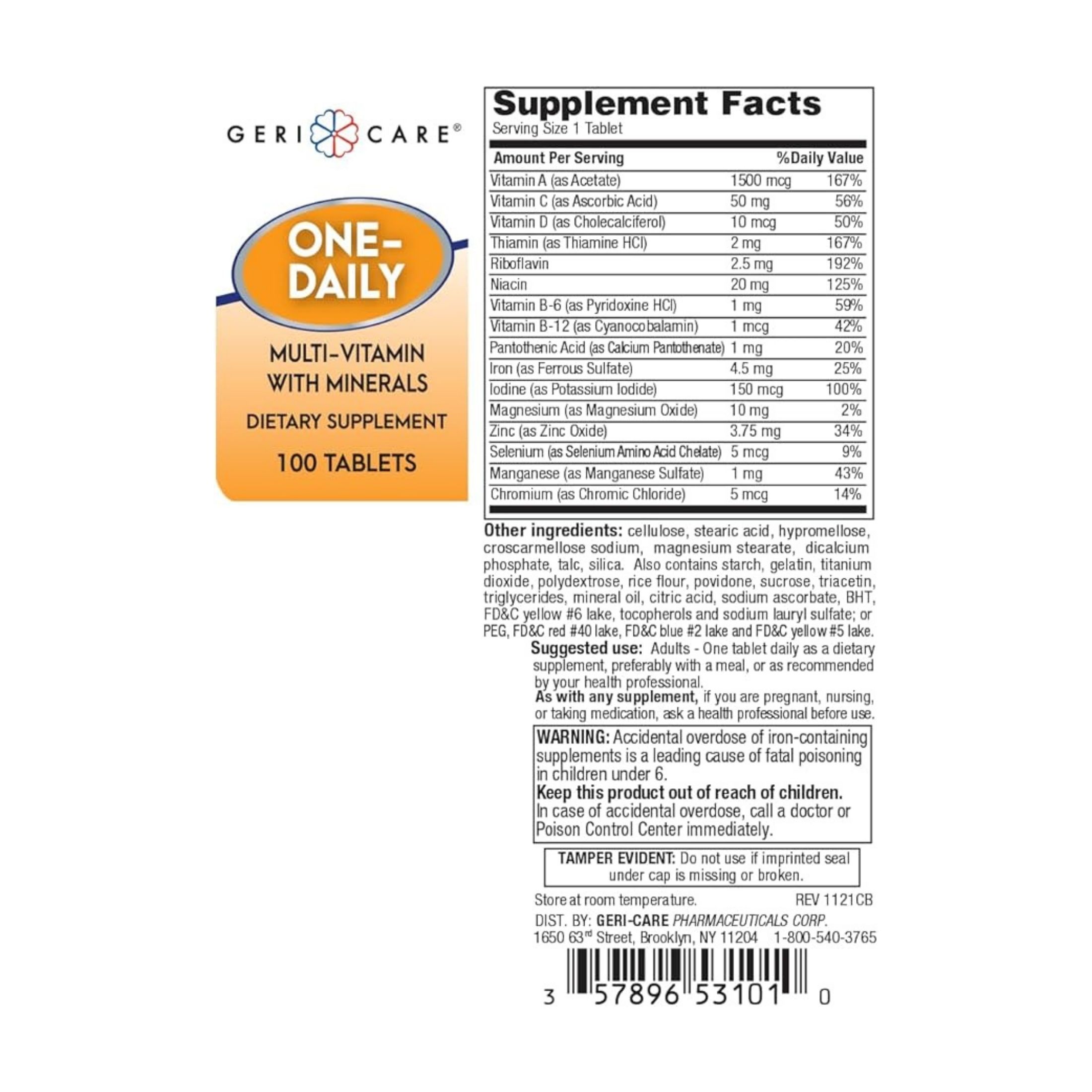 Geri-Care Multivitamin Supplement With Minerals