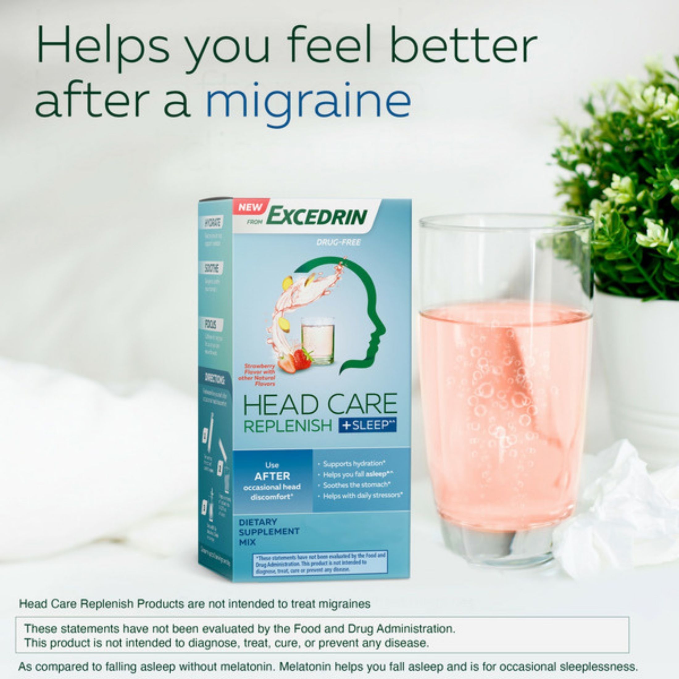 Excedrin Head Care, Drug Free, Strawberry Flavor