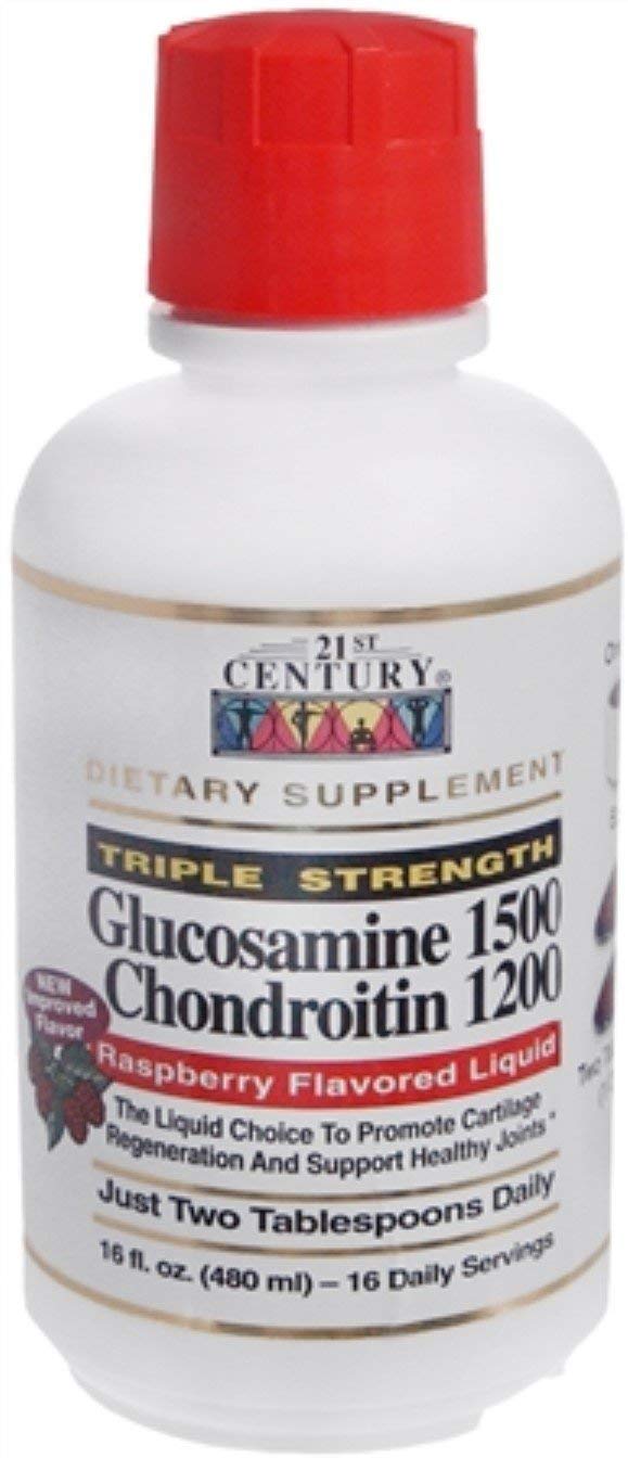 21st Century Glucosamine Chondroitin Triple Strength, Liquid Raspberry, 16 Ounce