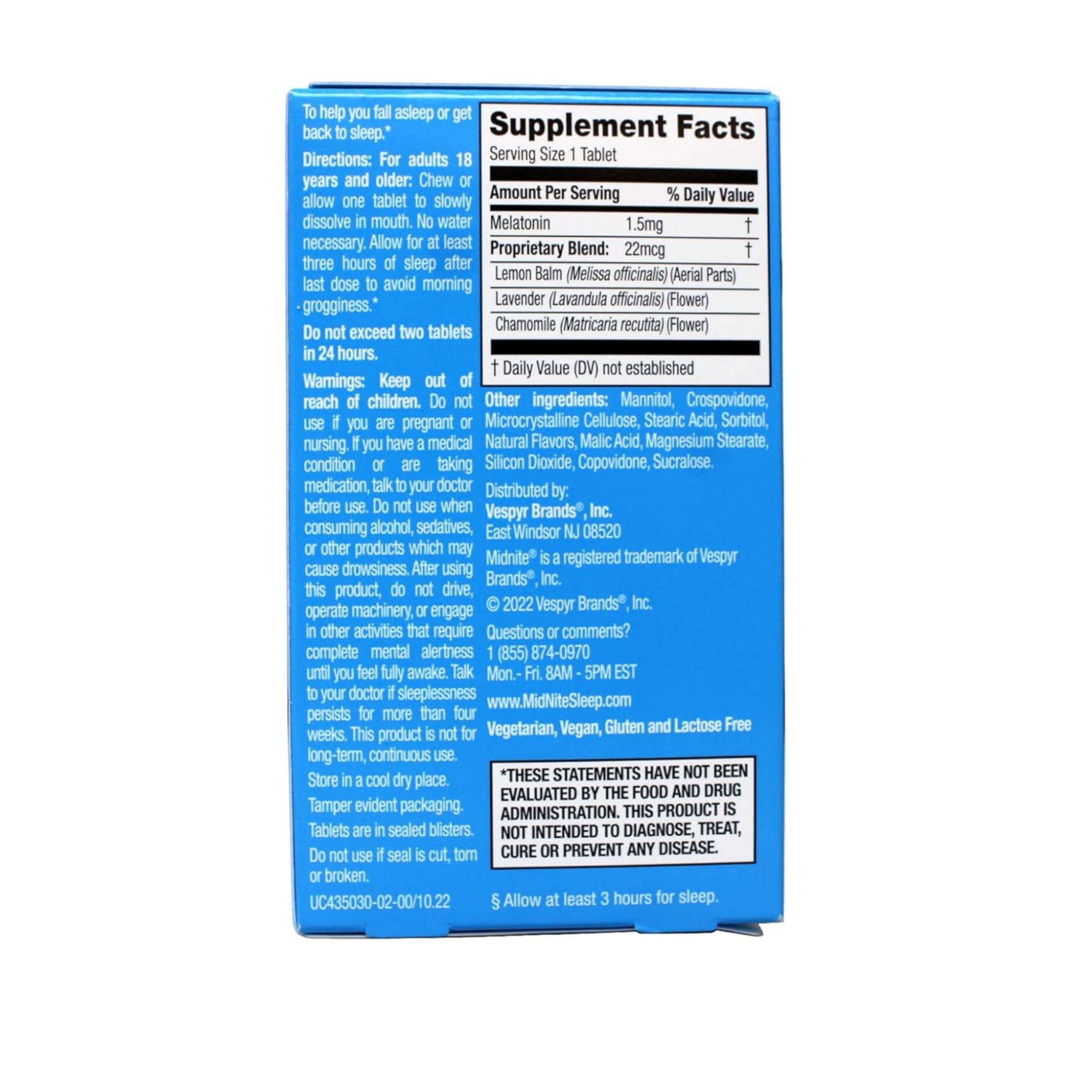 MidNite Sleep Cycle Support, Low Dose, Cherry, 1.5 Mg, 30 Quick Melt Tablets