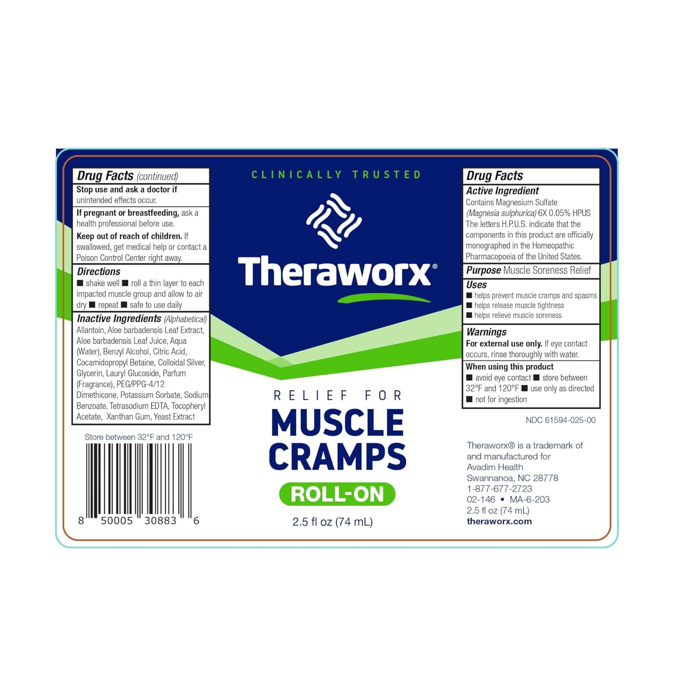 Theraworx Muscle Cramp Relief - Roll On