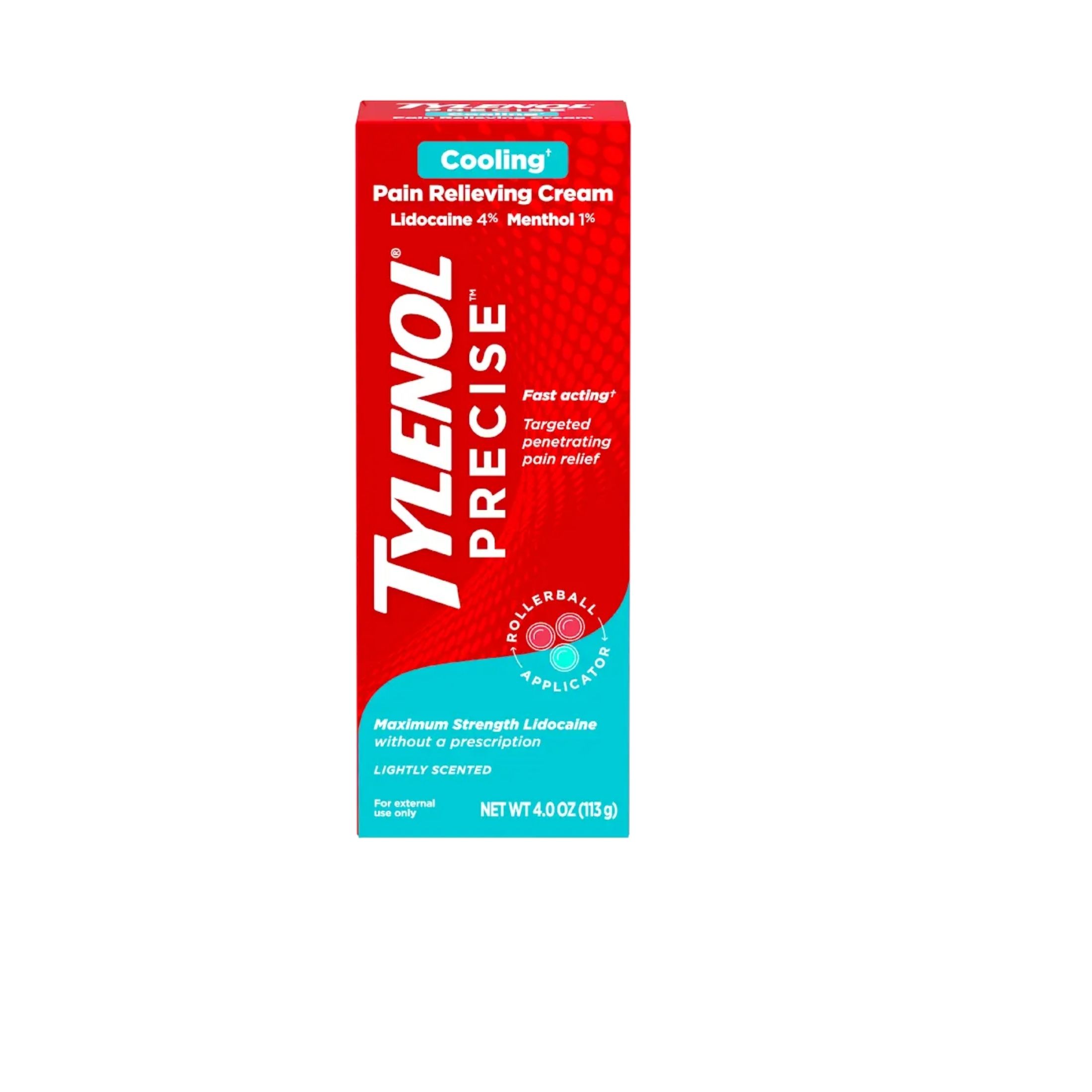 Tylenol Precise Cooling Pain Relieving Cream, Lidocaine & Menthol Lightly Scented
