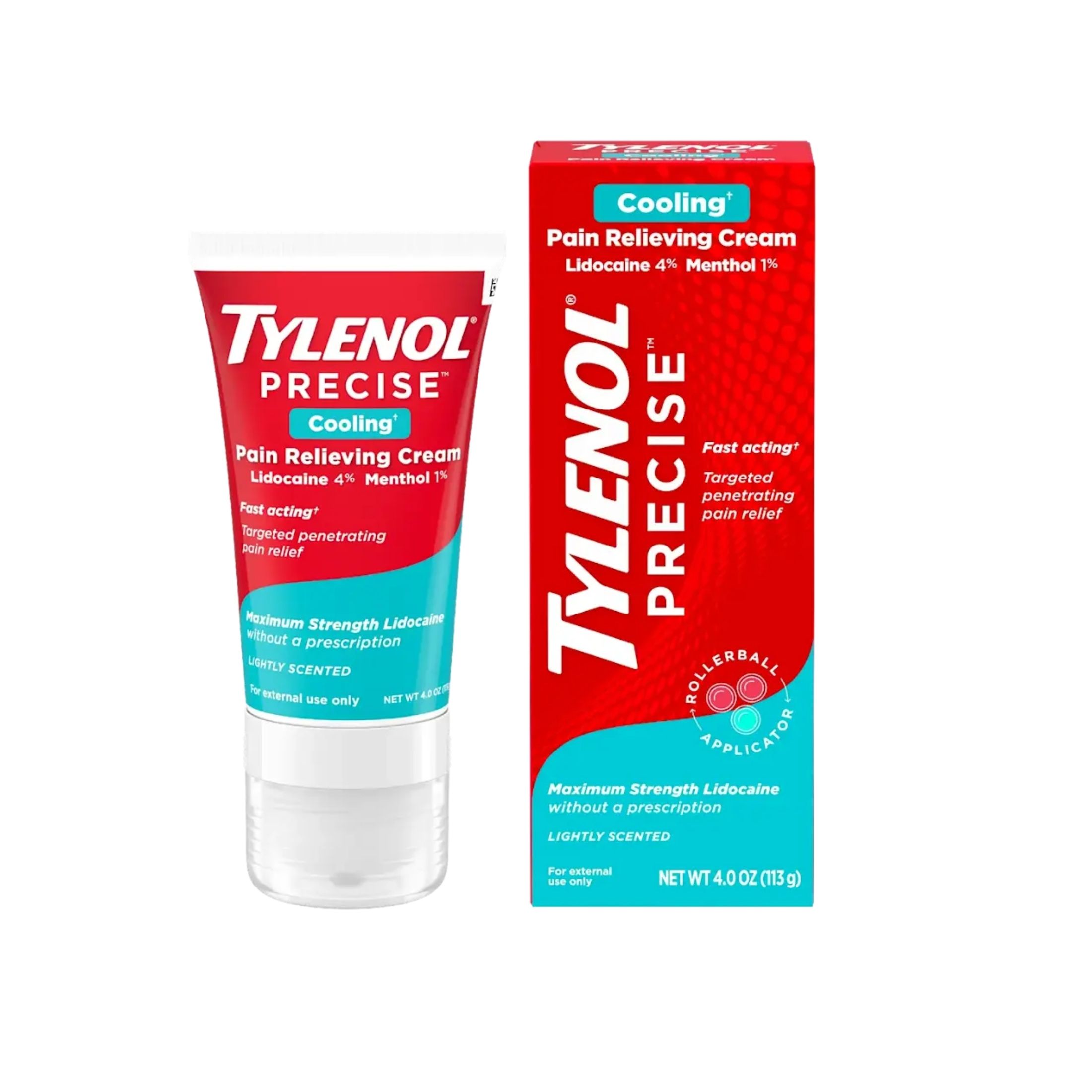 Tylenol Precise Cooling Pain Relieving Cream, Lidocaine & Menthol Lightly Scented