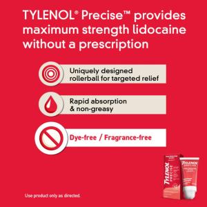 Tylenol Precise Maximum Strength 4% Lidocaine Pain Relieving Cream