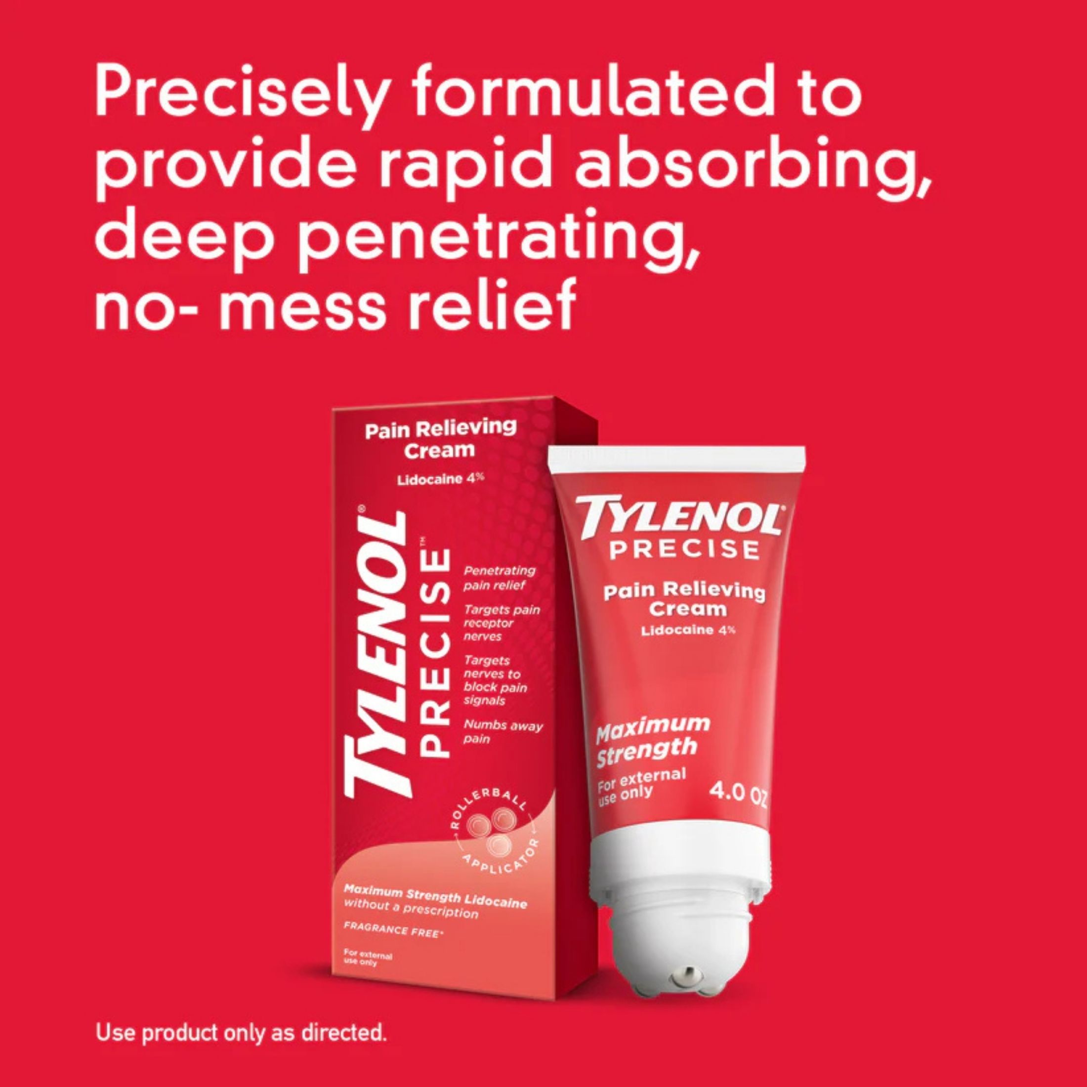 Tylenol Precise Maximum Strength 4% Lidocaine Pain Relieving Cream