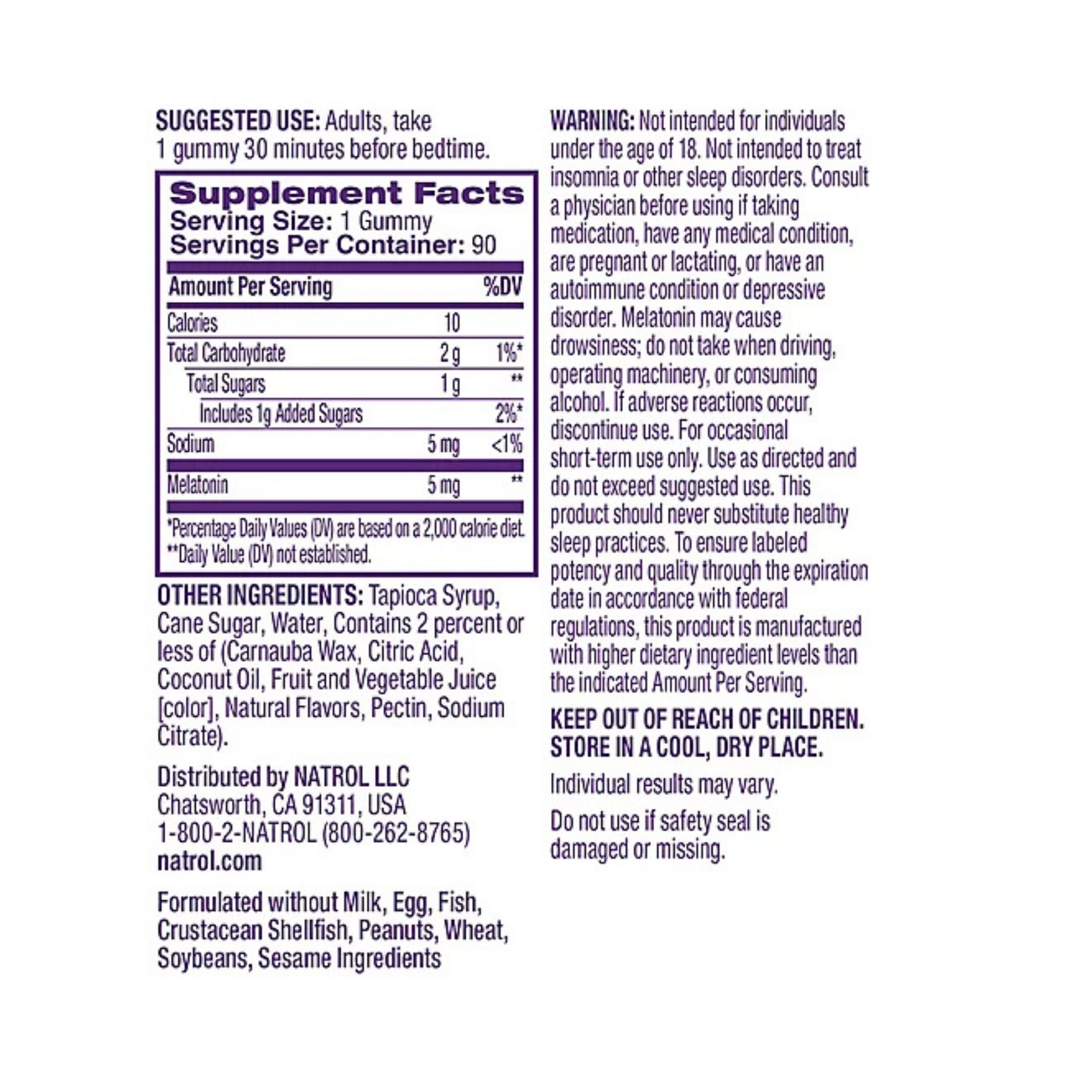 Natrol Melatonin, Sleep, 10 Mg, Gummies, Strawberry