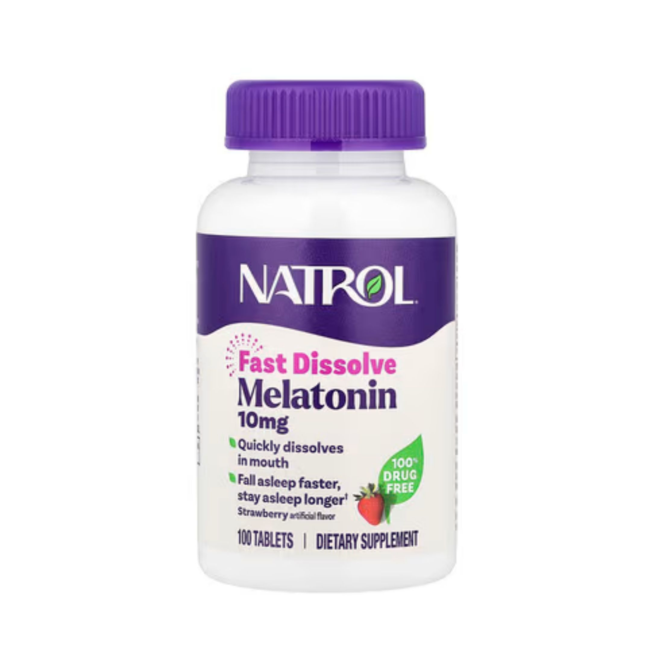 Natrol Sleep Melatonin Strawberry Fast Dissolve Tablets 10 Mg