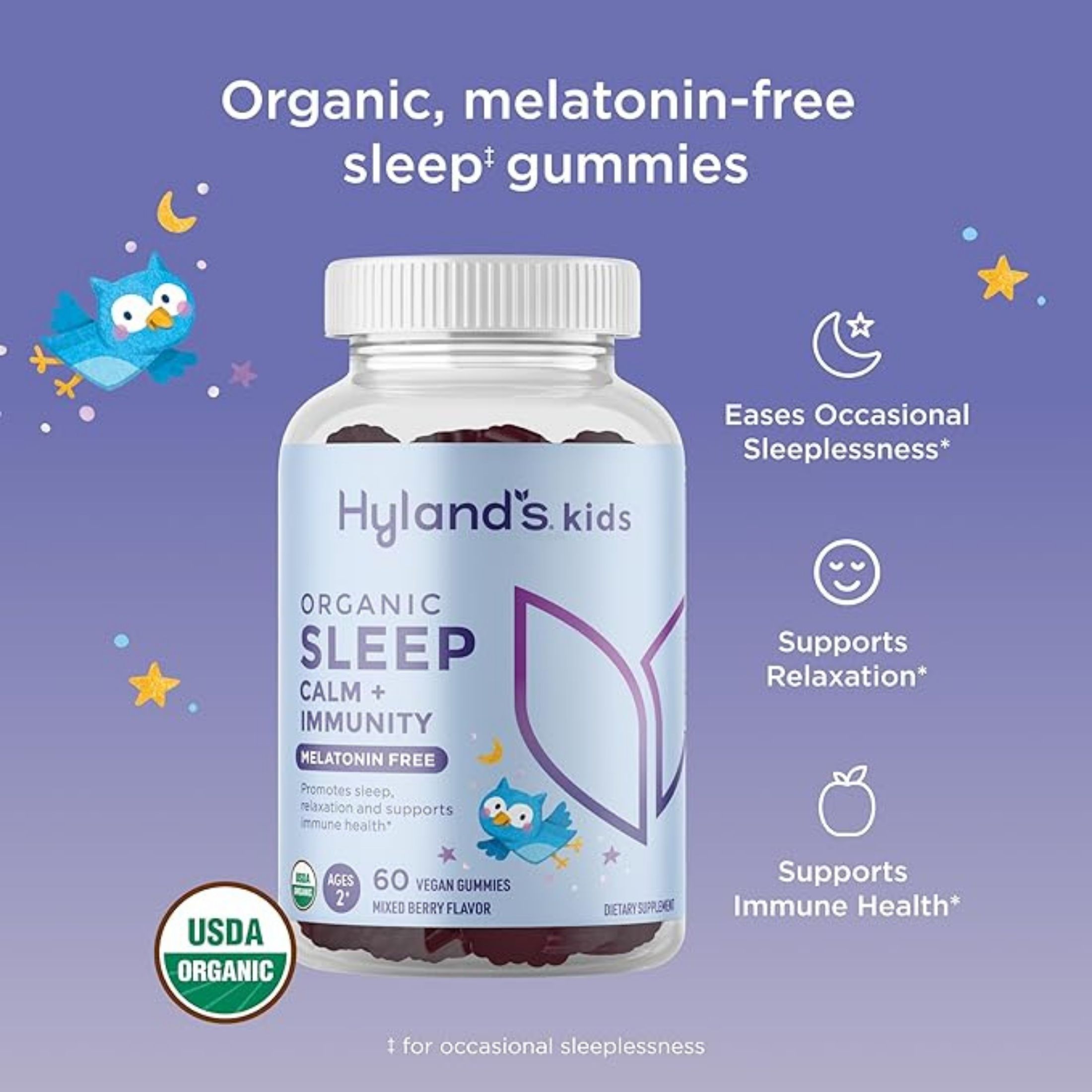 Hyland's Naturals Kid's Sleep Calm + Immunity Melatonin Free Gummies