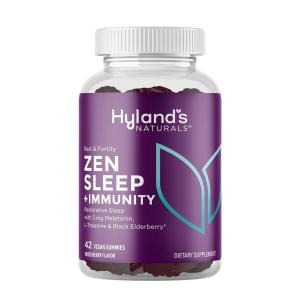 Hyland's Naturals Rest & Fortify Zen Sleep Aid + Immune Support - 42 Vegan Gummies - With Melatonin + L-Theanine For Sleep Support And Organic Black Elderberry, Vitamin C And Zinc For Immune Support