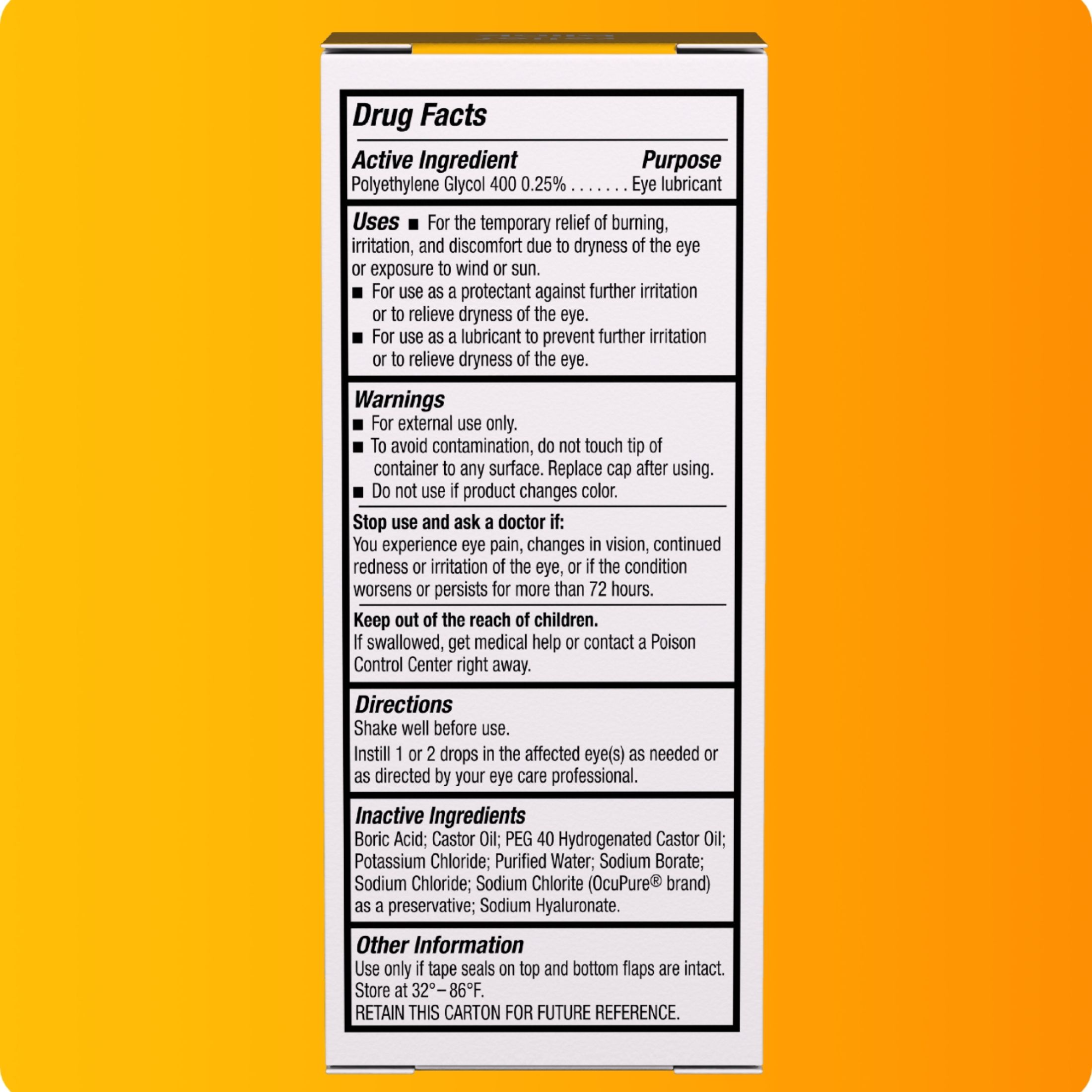 Blink Triple Care Lubricating Dry Eye Drops .34 Oz Ea, Moderate-Severe