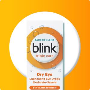 Blink Triple Care Lubricating Dry Eye Drops .34 Oz Ea, Moderate-Severe