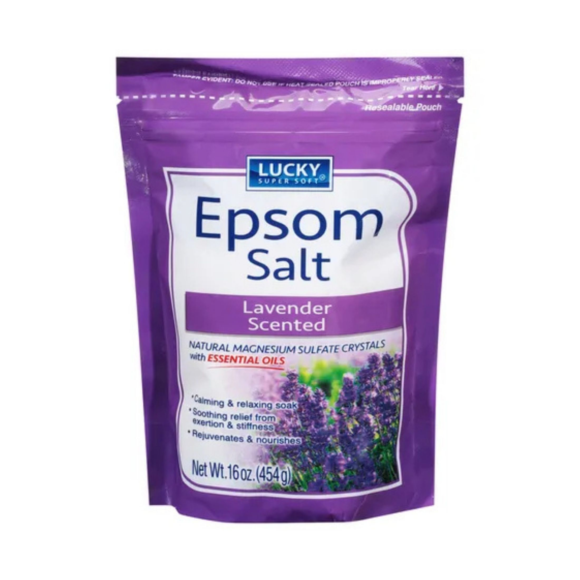 Lucky Super Soft Epsom Salt, Lavender Scented 16 Oz