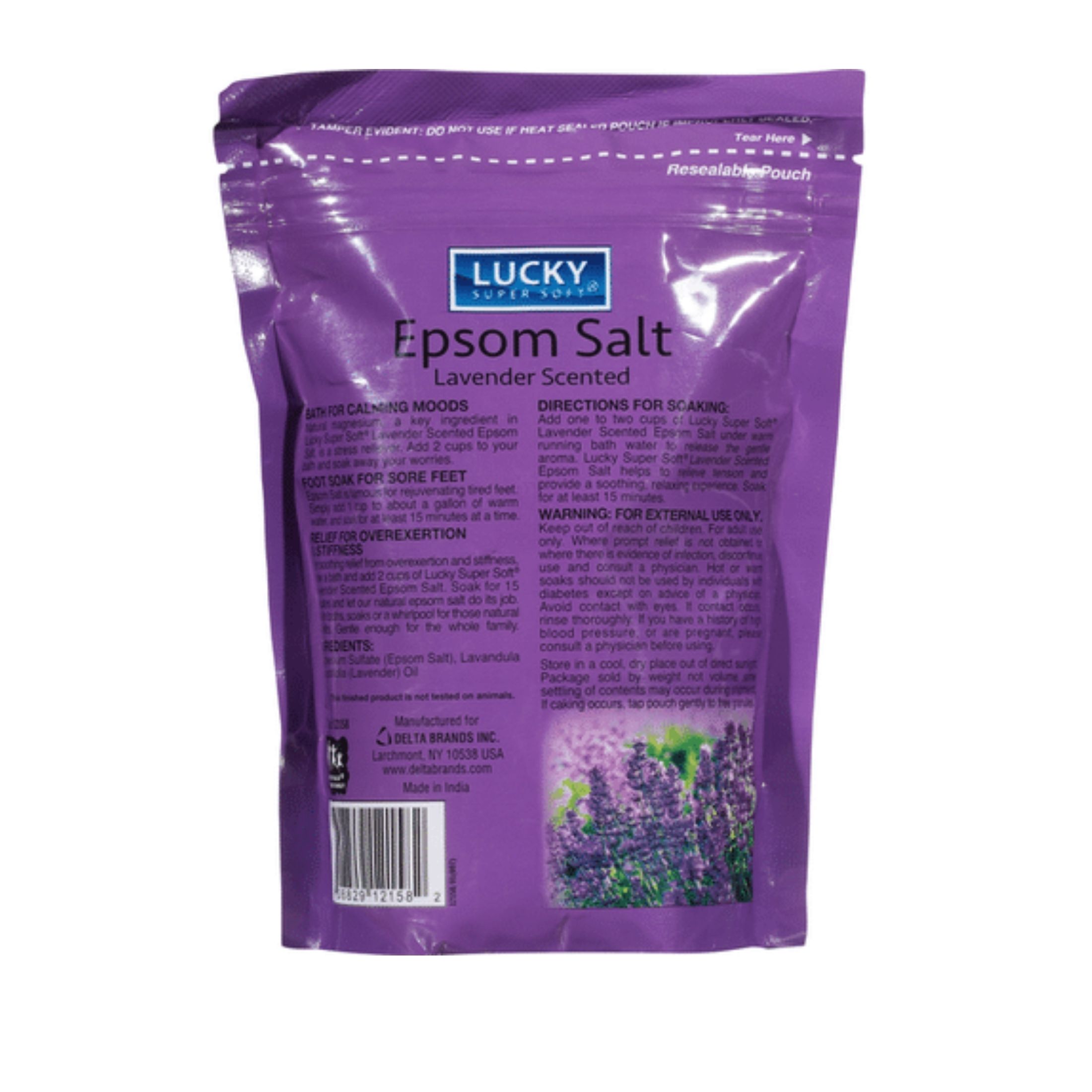 Lucky Super Soft Epsom Salt, Lavender Scented 16 Oz
