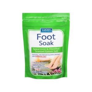 Lucky Super Soft Epsom Salt, Foot Soak, Spearmint & Menthol Scented 16 Oz
