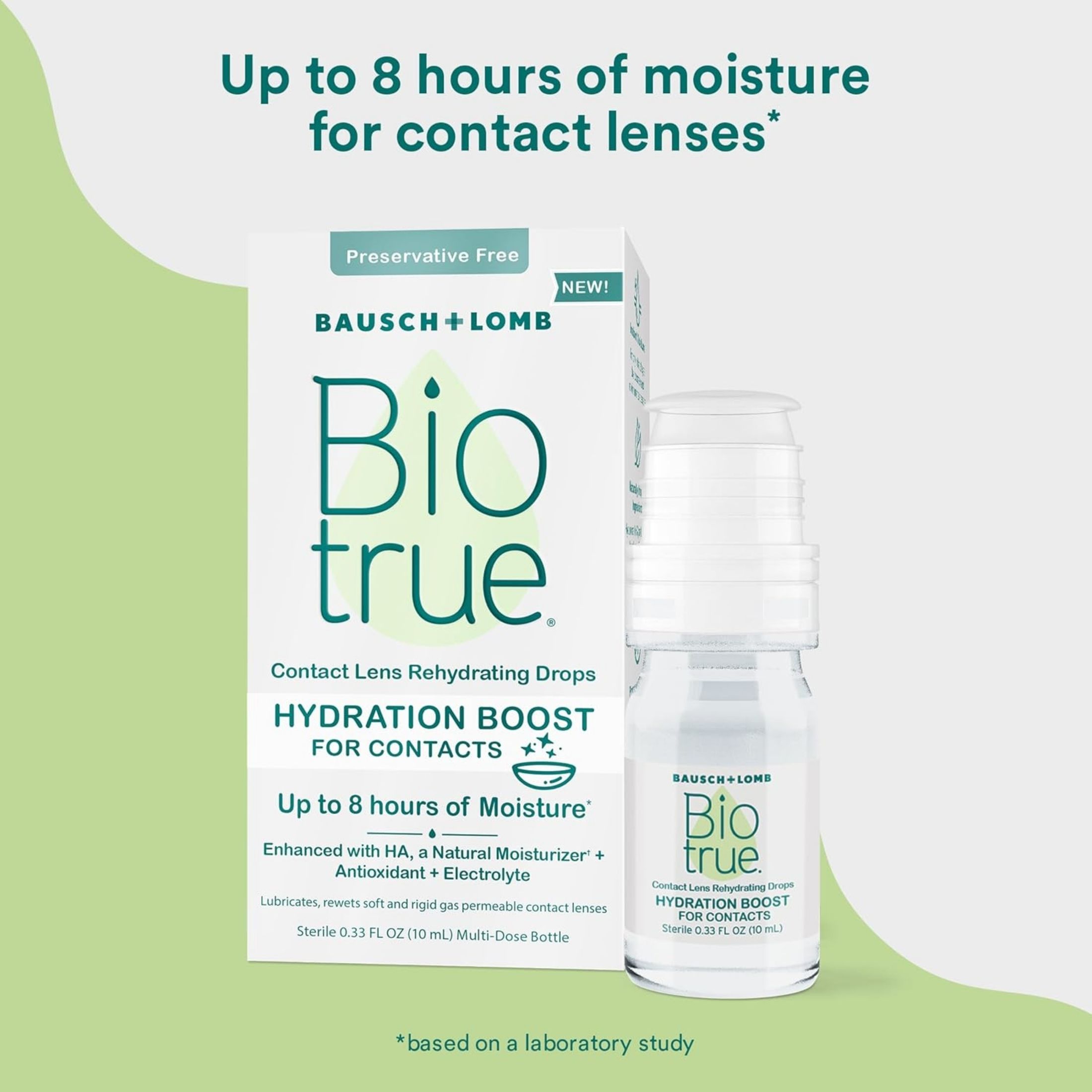Biotrue Contact Lens Rehydrating Drops, Preservative Free, Hydration Boost 0.33 Fl Oz