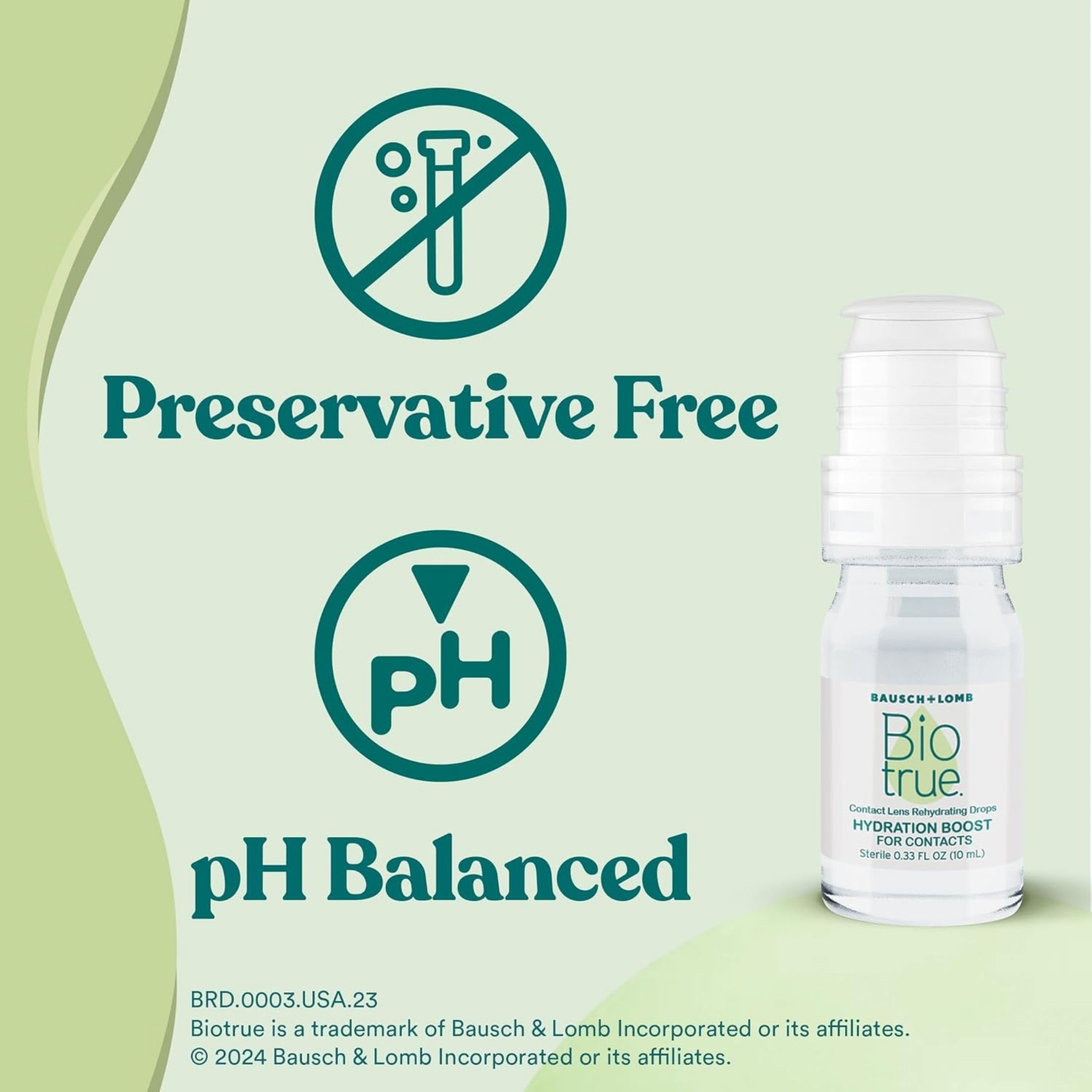 Biotrue Contact Lens Rehydrating Drops, Preservative Free, Hydration Boost 0.33 Fl Oz