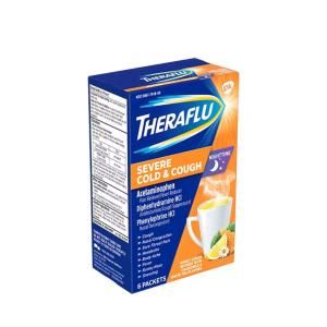 Theraflu Nighttime Severe Cold & Cough Packets, Honey Lemon, Chamomile & White Tea Flavors