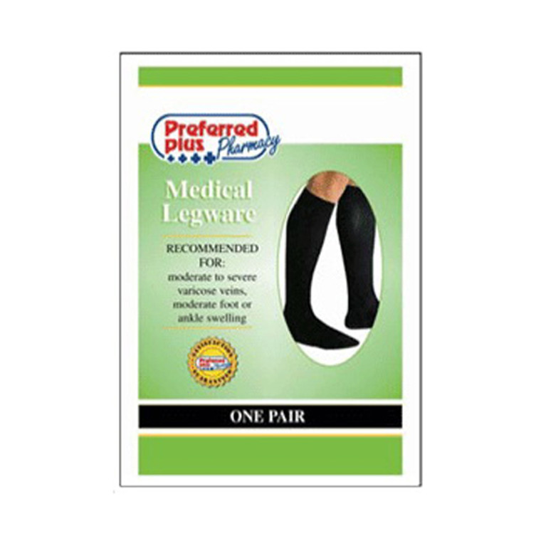 QCS Men's Medical Legwear Firm Black Medium - 1 Pair