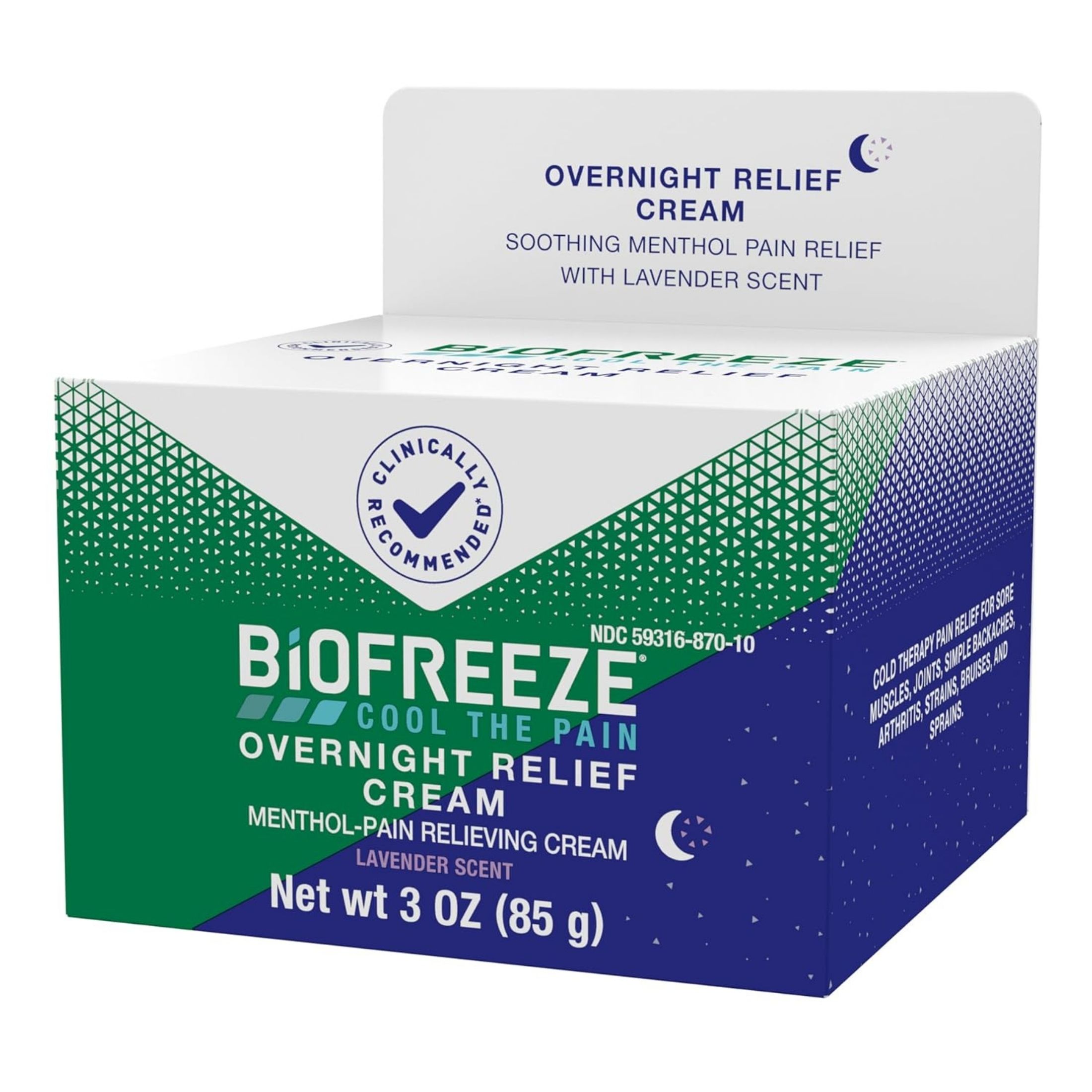 Biofreeze Menthol Pain Relief Cream 3 Oz Box