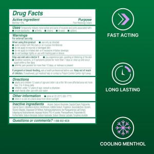 Biofreeze Menthol Pain Relief Cream 3 Oz Box