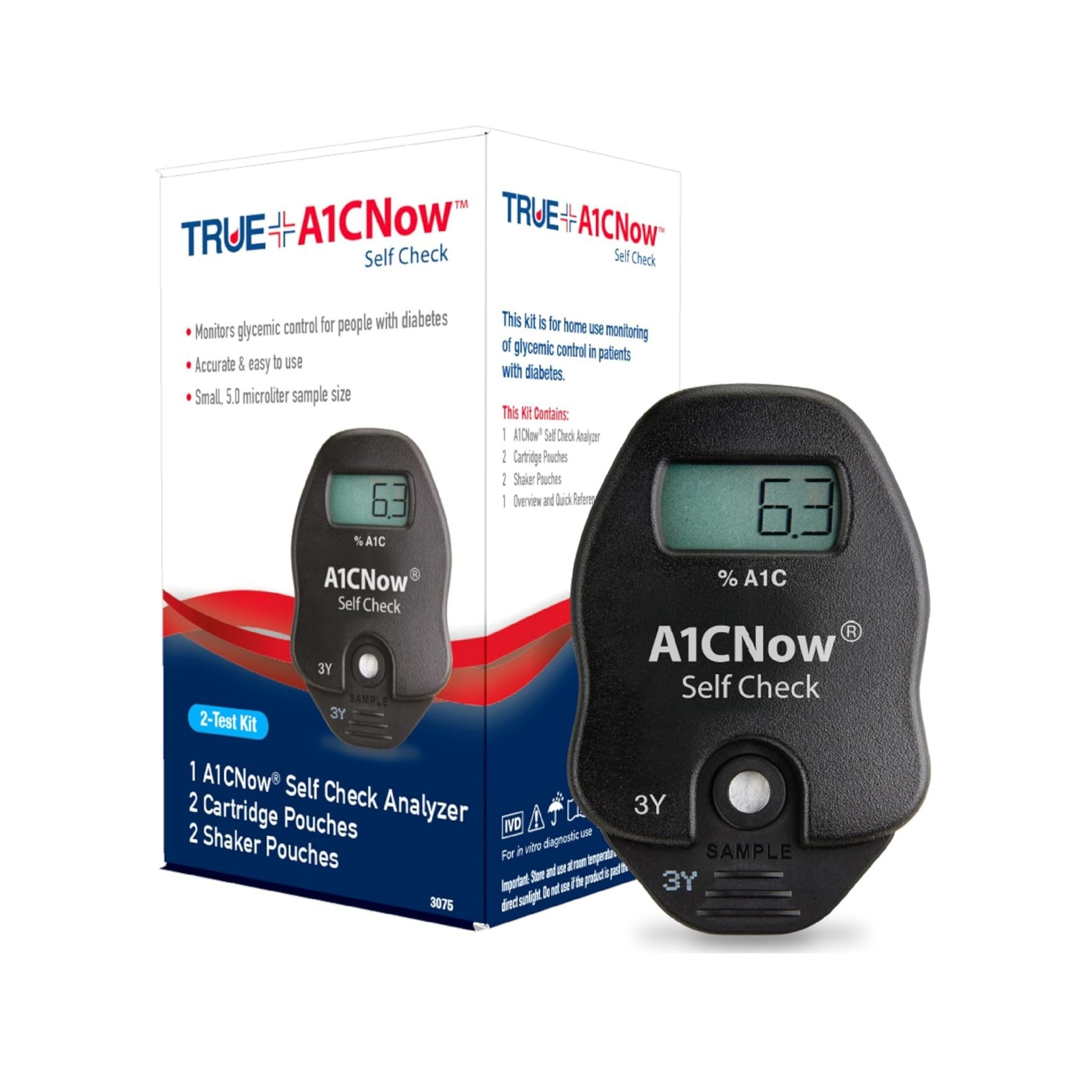 Trividia Health True A1CNow Self-Check Glucose Monitor W 2 Tests Exp 11/2024