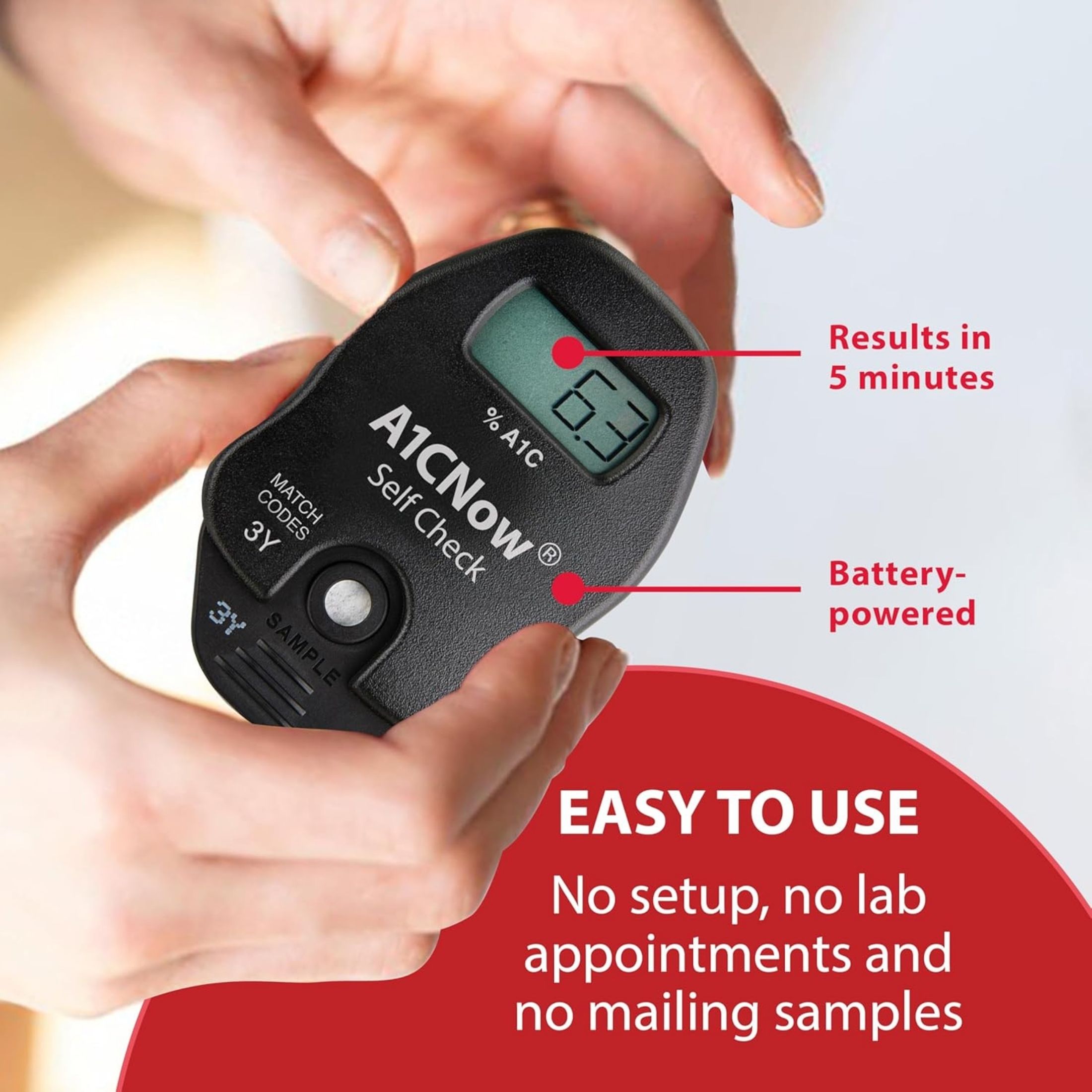 Trividia Health True A1CNow Self-Check Glucose Monitor W 2 Tests Exp 11/2024