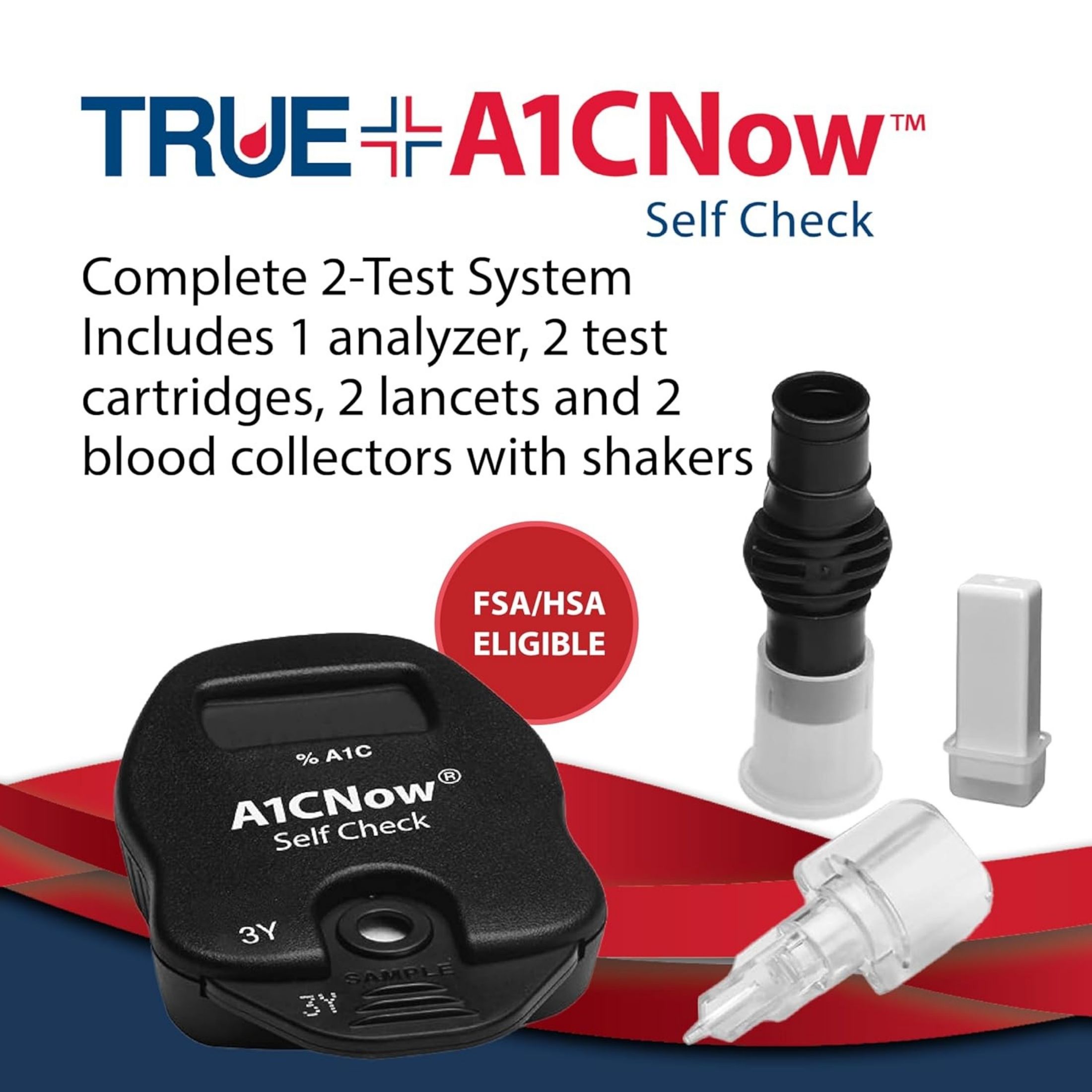 Trividia Health True A1CNow Self-Check Glucose Monitor W 2 Tests Exp 11/2024