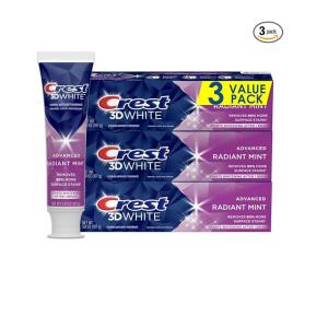 Crest 3D White Advanced Toothpaste, Radiant Mint - 3.3 Ounce