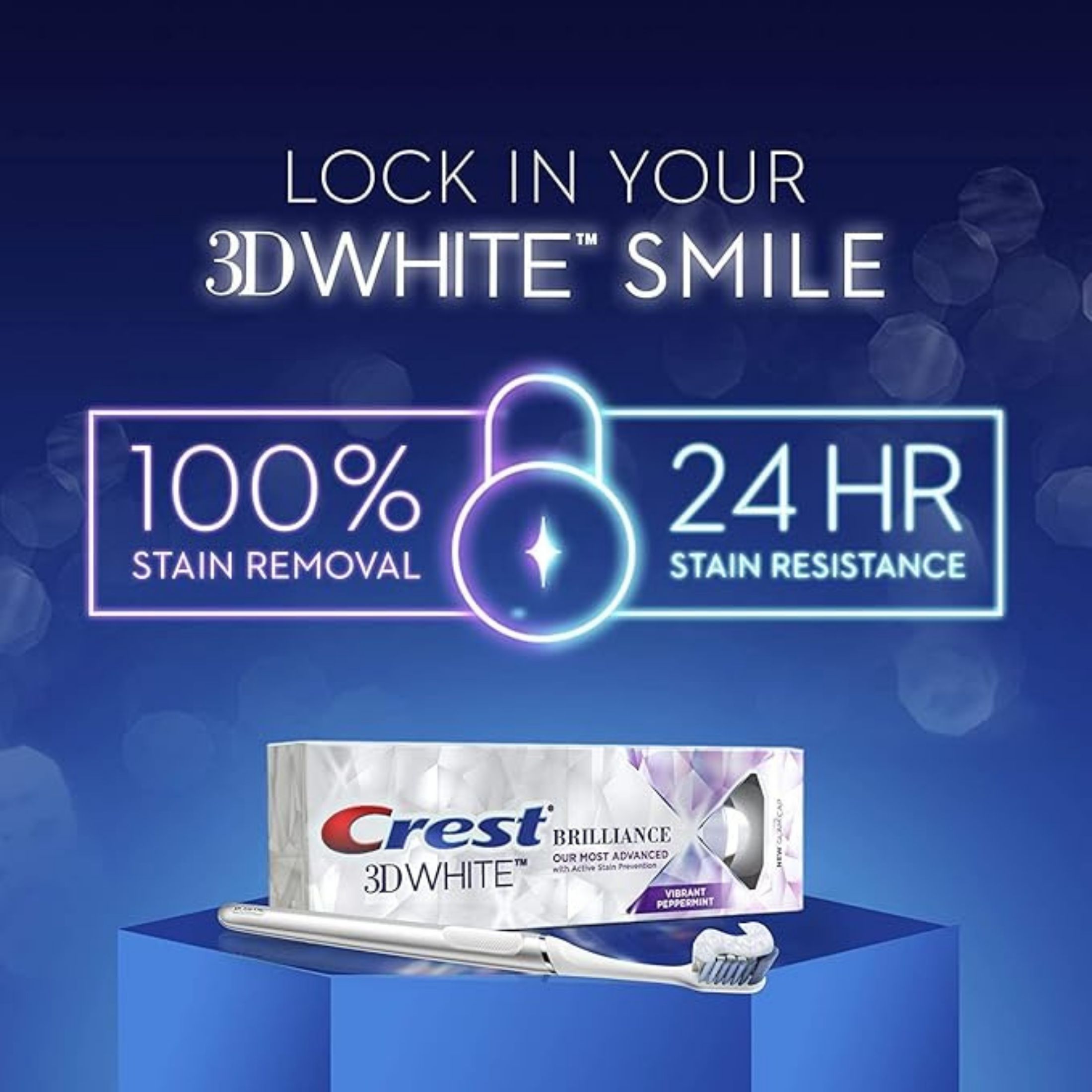 Crest 3D White Brilliance Vibrant Peppermint Teeth Whitening Toothpaste - 4.6 Ounce