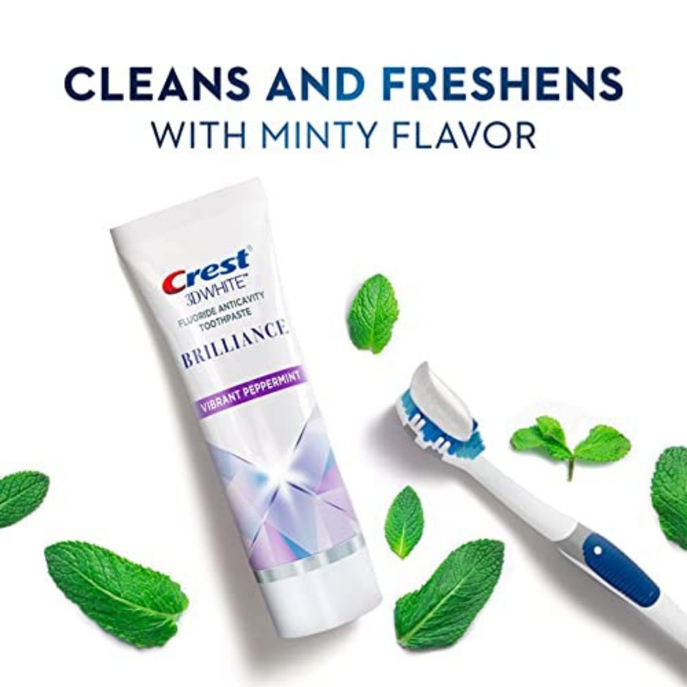 Crest 3D White Brilliance Vibrant Peppermint Teeth Whitening Toothpaste - 4.6 Ounce