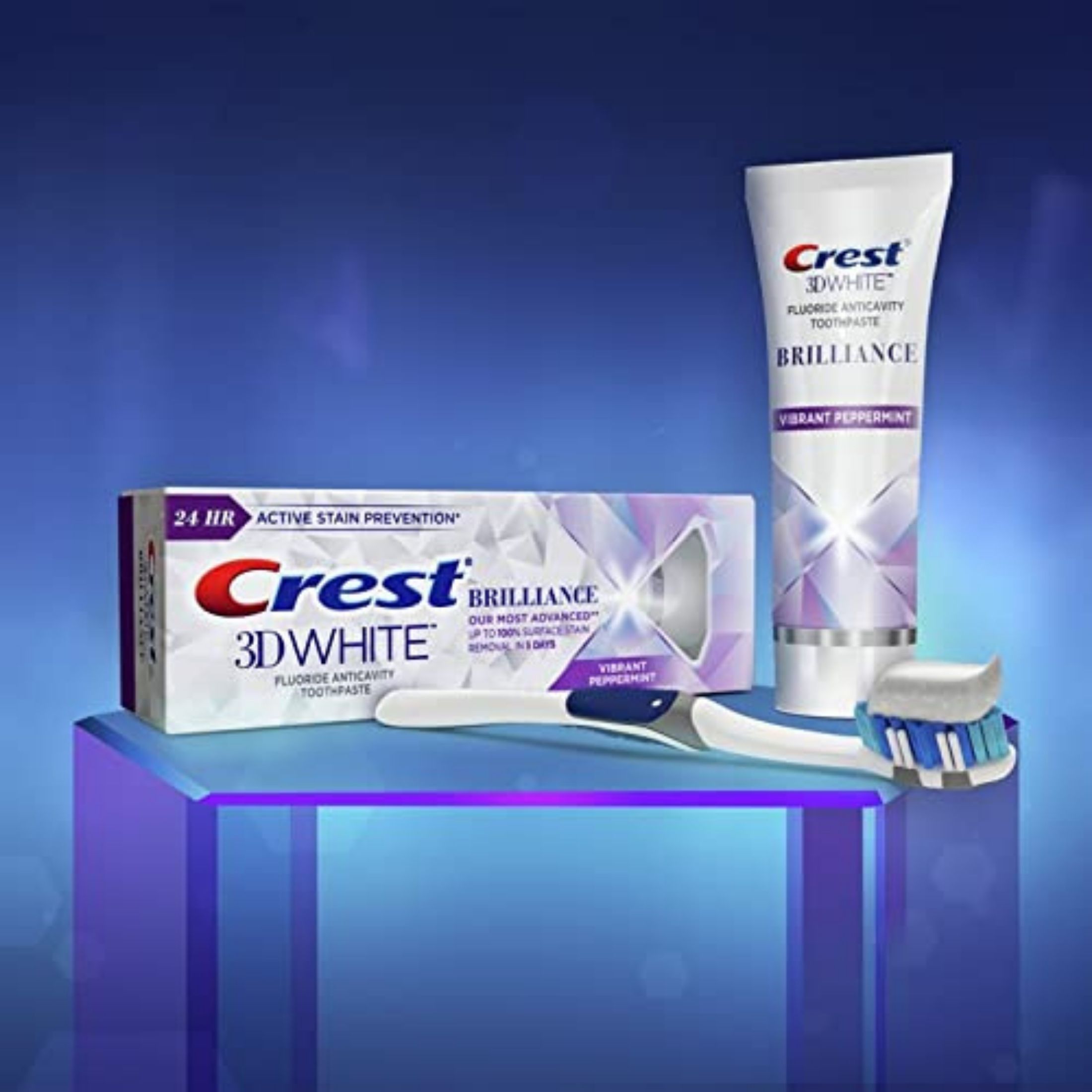 Crest 3D White Brilliance Vibrant Peppermint Teeth Whitening Toothpaste - 4.6 Ounce