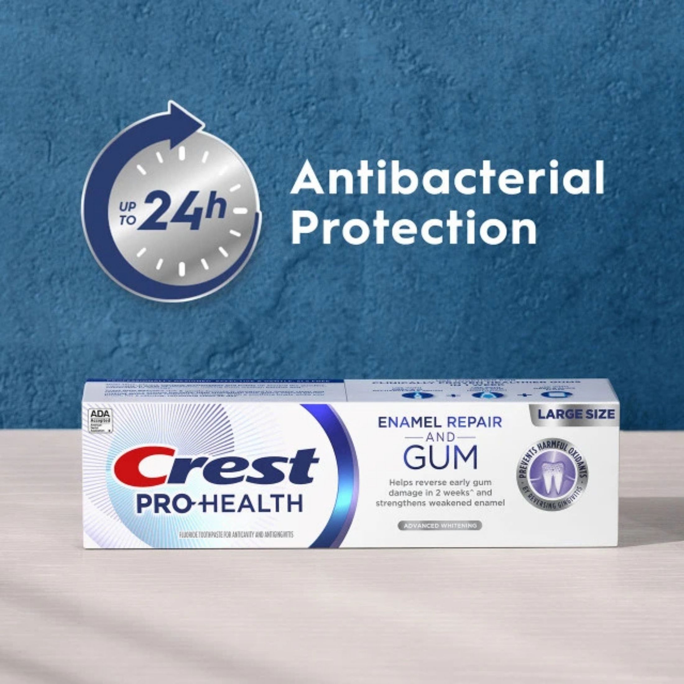 Crest Toothpaste, Enamel Repair And Gum, Advanced Whitening, Large Size 4.8 Oz