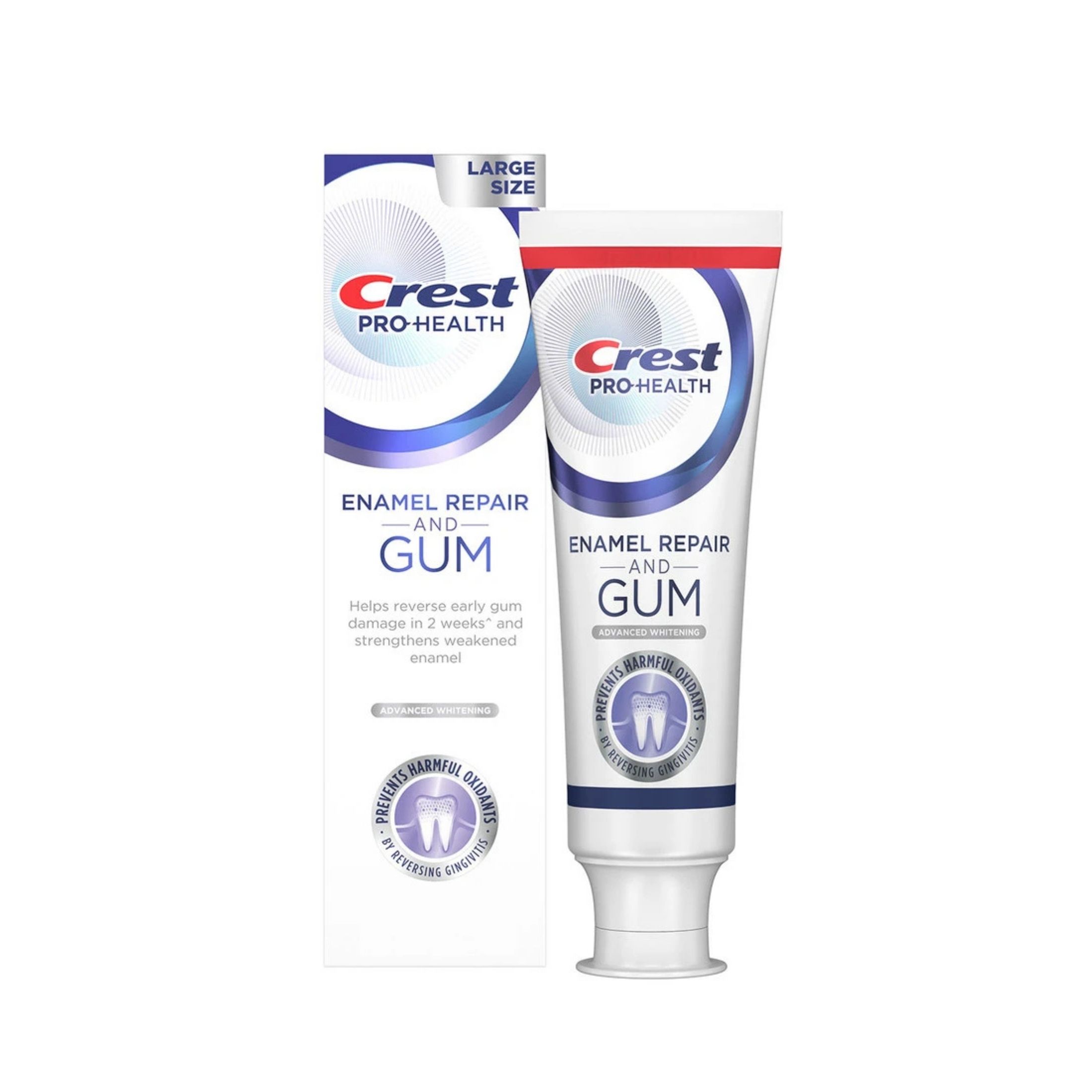 Crest Toothpaste, Enamel Repair And Gum, Advanced Whitening, Large Size 4.8 Oz