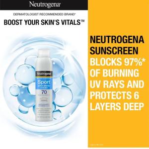 Neutrogena Sport Active Defense SPF 70 Sunscreen Spray 5.0 Oz