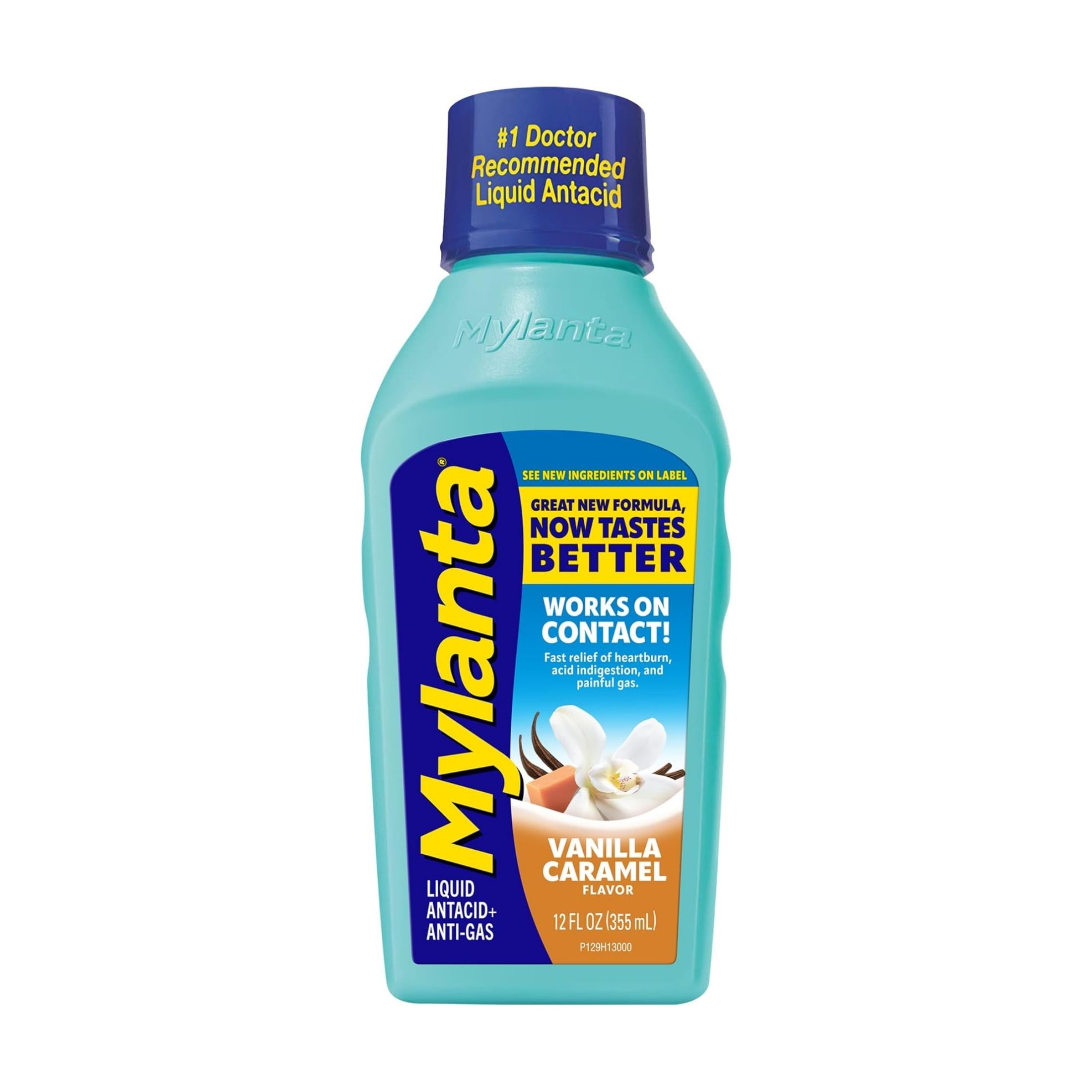 Mylanta Antacid + Anti Gas, Liquid, Vanilla Caramel Flavor 12 Fl Oz