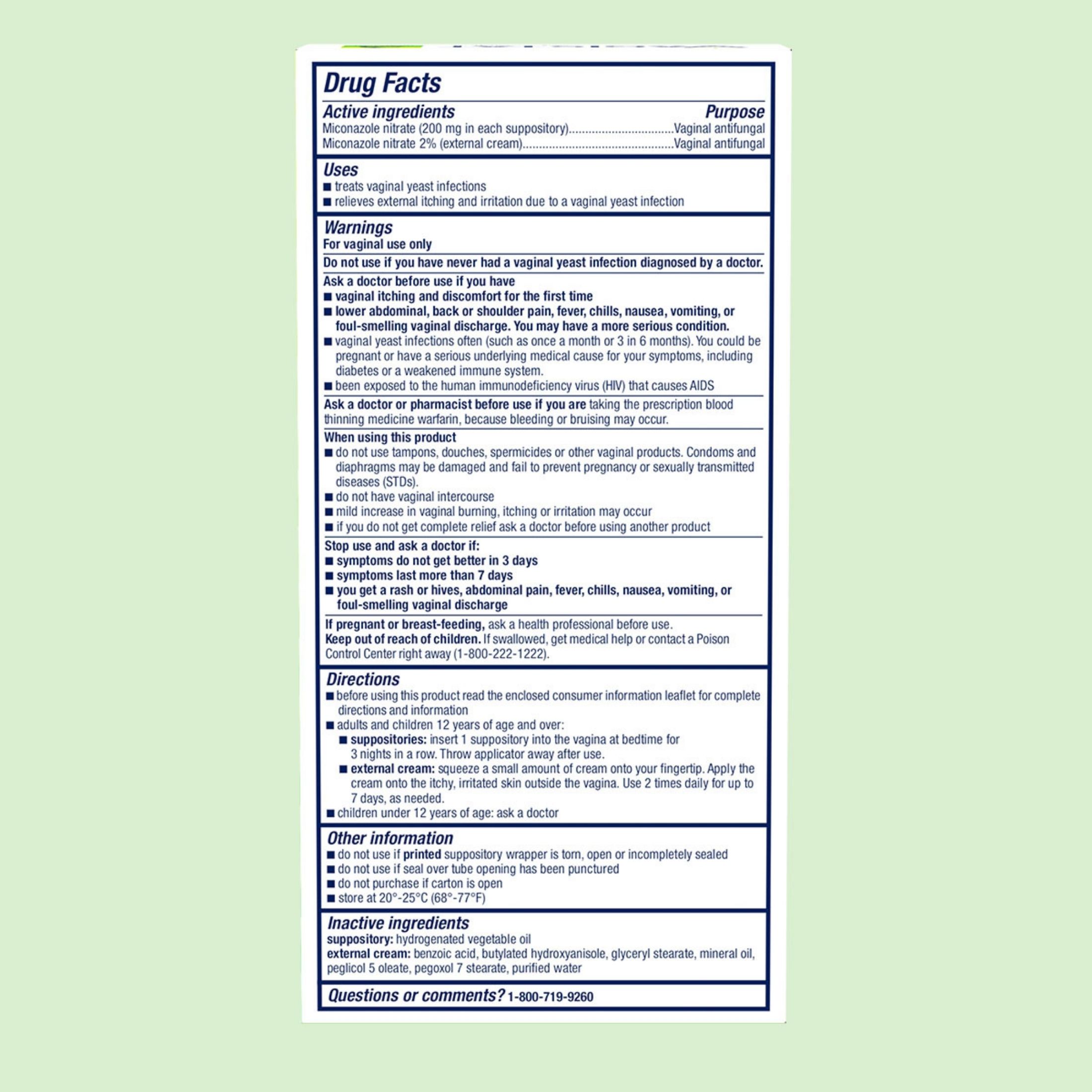 Vagistat Vaginal Antifungal, 3 Day Treatment, Combination Pack