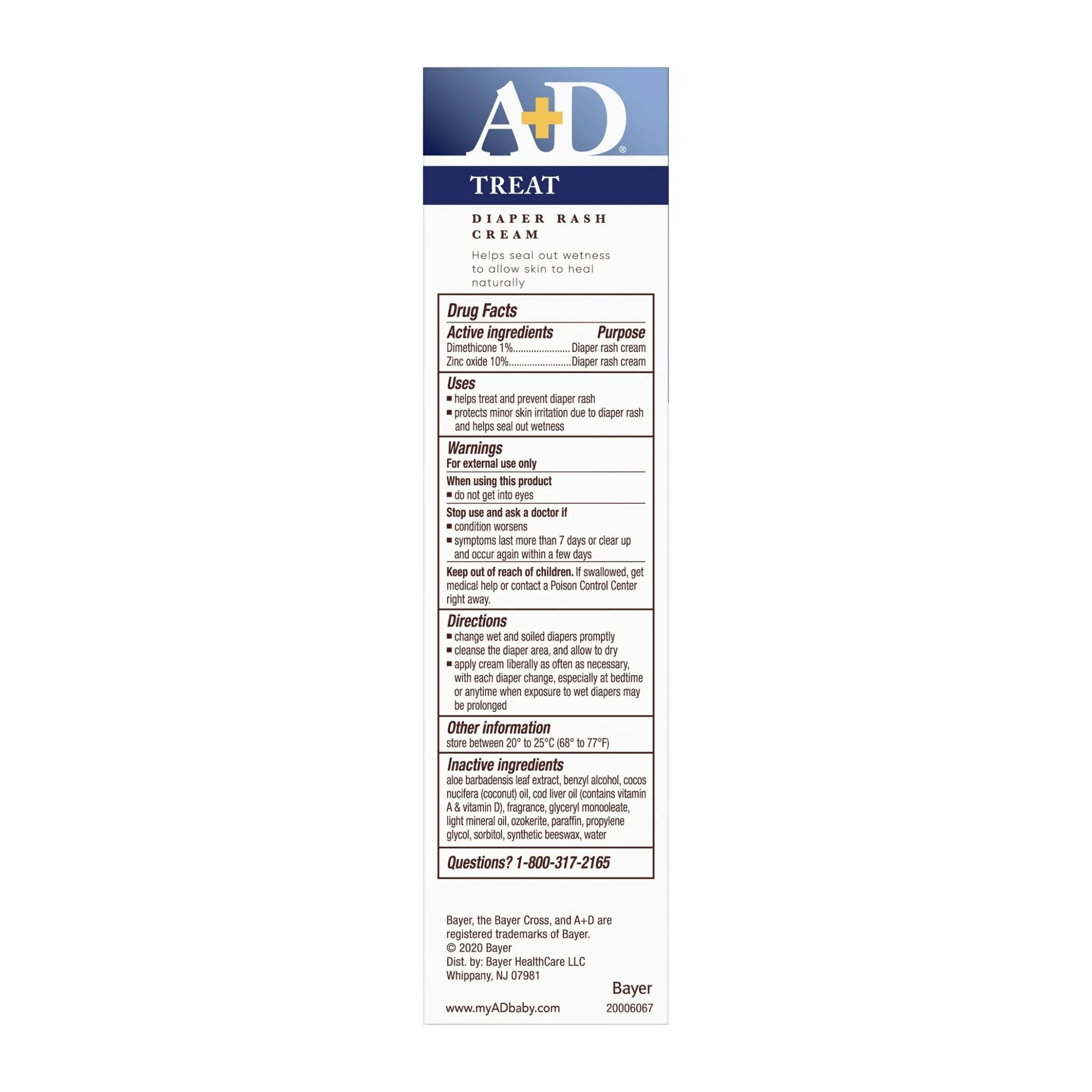 A&D A+D Zinc Oxide Diaper Rash Cream - 4oz