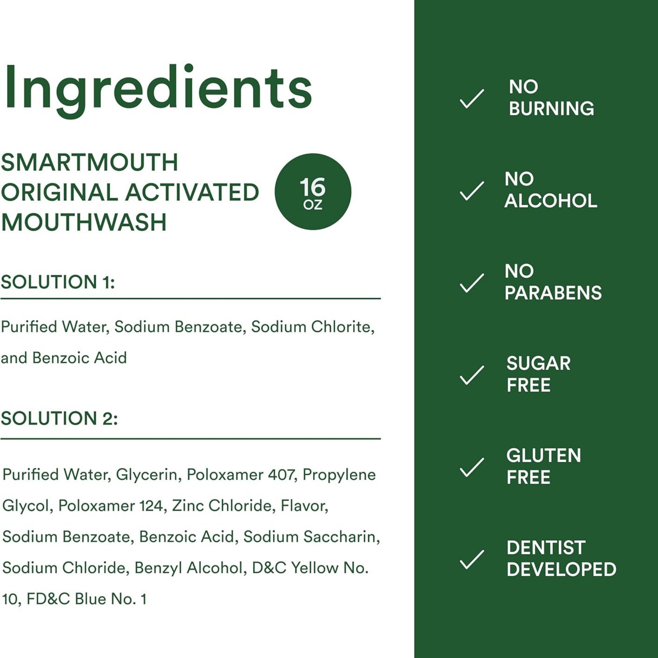 Smart Mouth Breath Rinse, Fresh Mint, Zinc Activated, Original