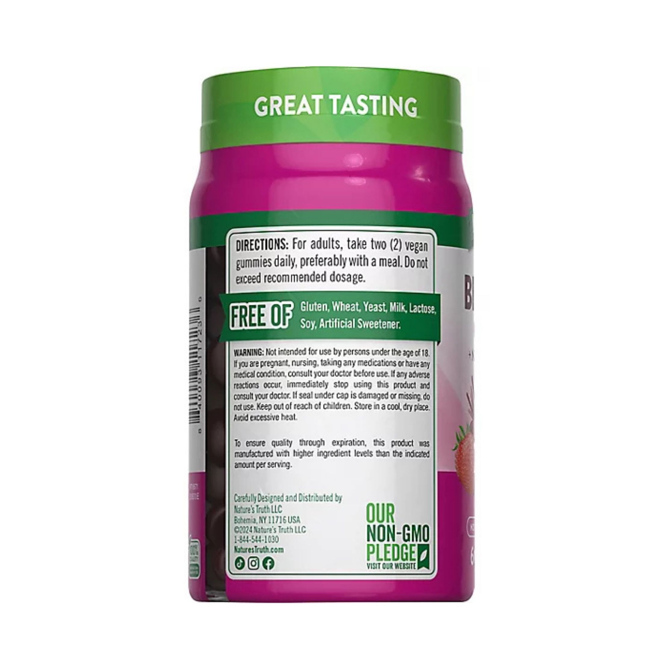 Nature's Truth Beet Root + Black Pepper, Vegan, Super Food, Gummies, Natural Strawberry Flavor