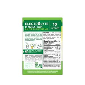 Nature's Truth Electrolyte Hydration + B Vitamins, On-The-Go Powder Mix, Lemon, 10 Individual Stick Packs 0.123 Oz (3.5 G) Each