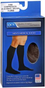 Preferred Plus QCS Men's Medical Legwear Firm Brown Extra Large - 1 Pair