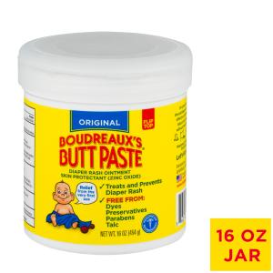 Boudreaux's Butt Paste Original Diaper Rash Ointment Jar, 16 Oz